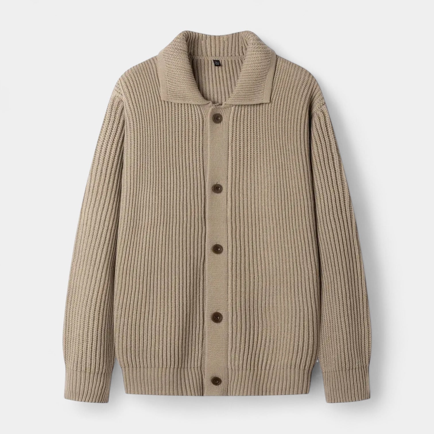 Vintares | Ribbed Knit Button-Up Cardigan for Men