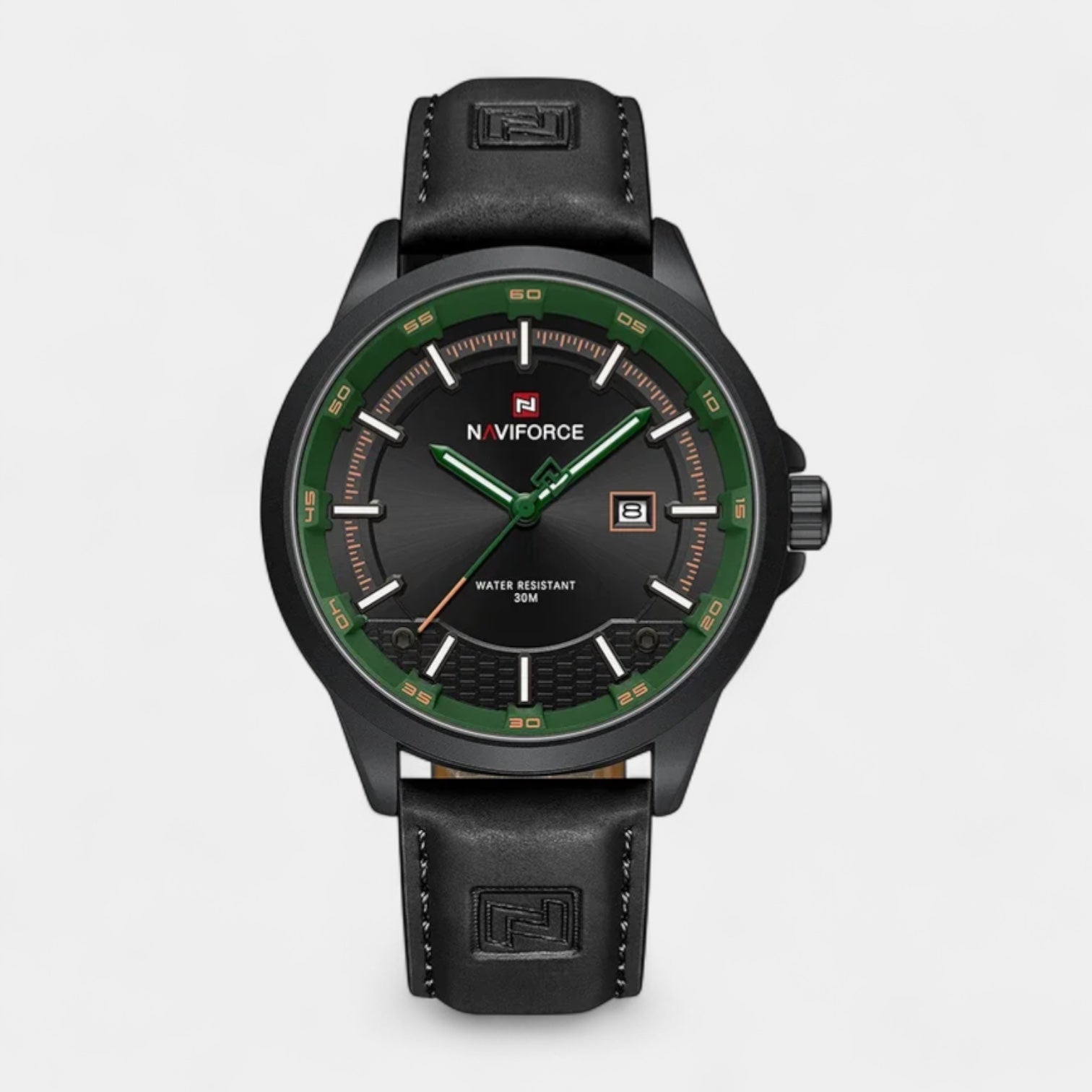 Vintares | Men's Leather Strap Functional Watch