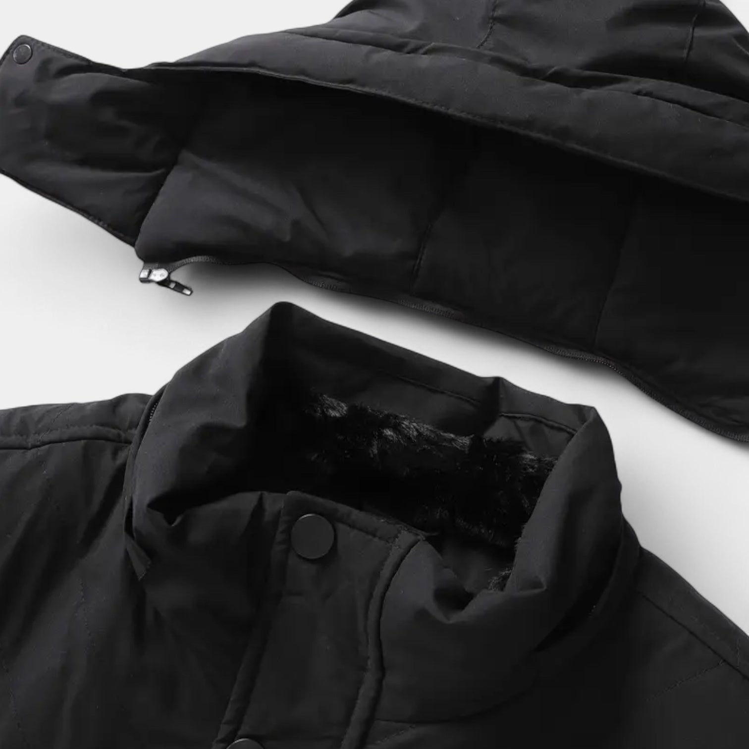 Vintares | Long Puffer Parka with Detachable Hood for Men