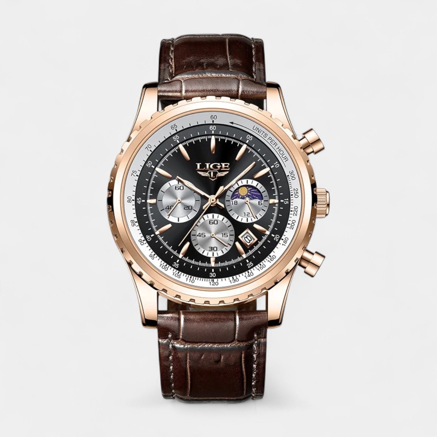 Vintares | Men's Leather Strap Business Watch