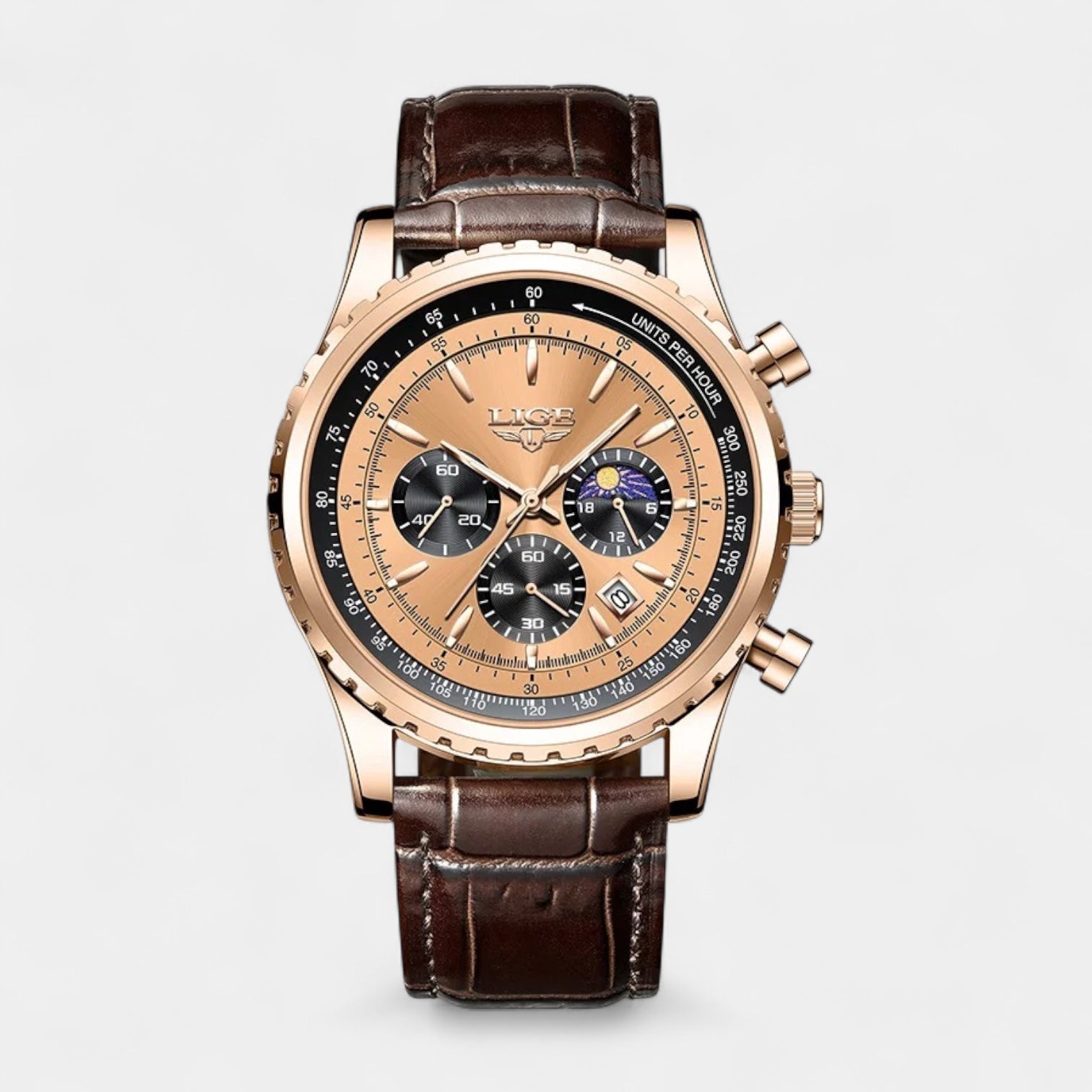 Vintares | Men's Leather Strap Business Watch