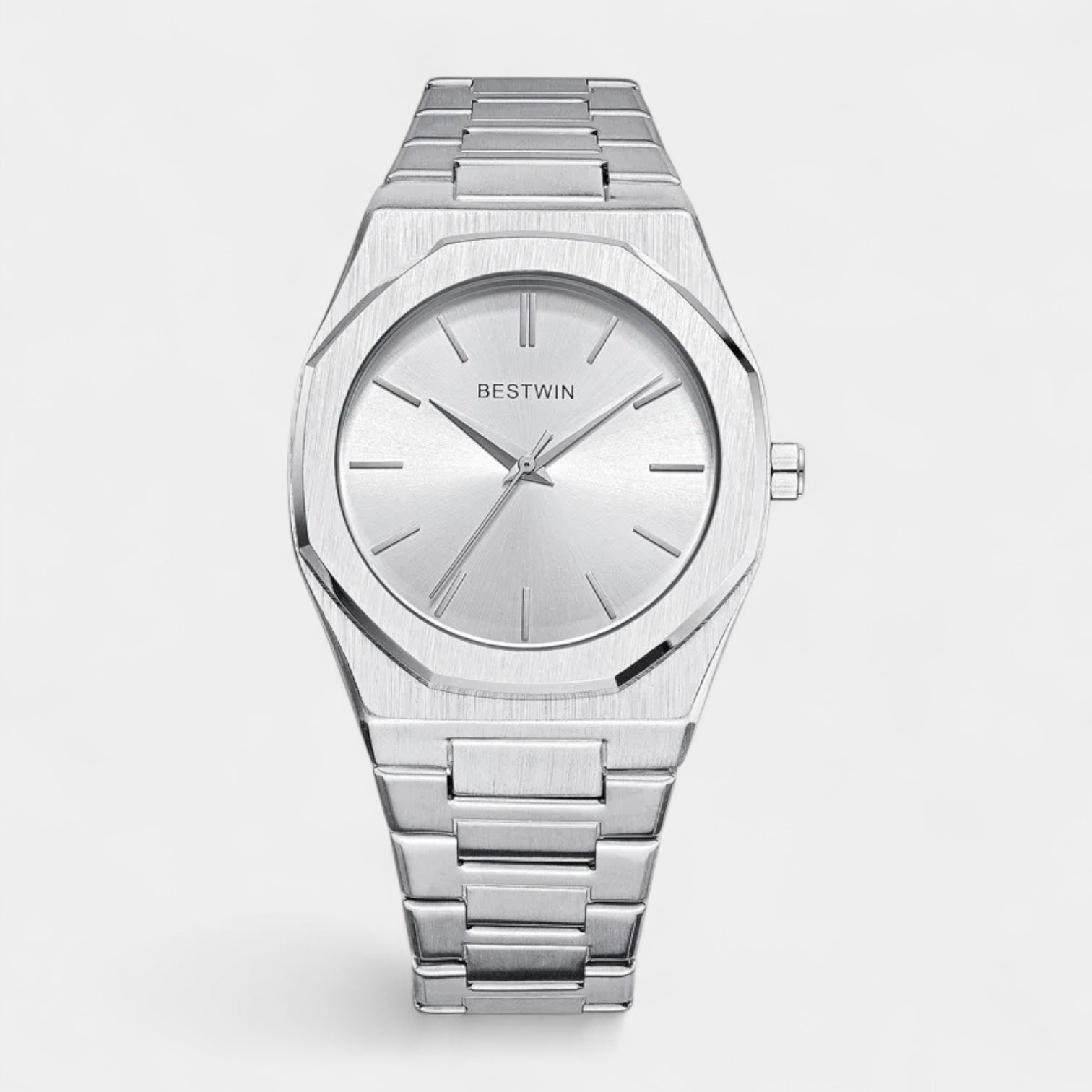 Vintares | 41 mm Numberless Stainless Steel Quartz Watch
