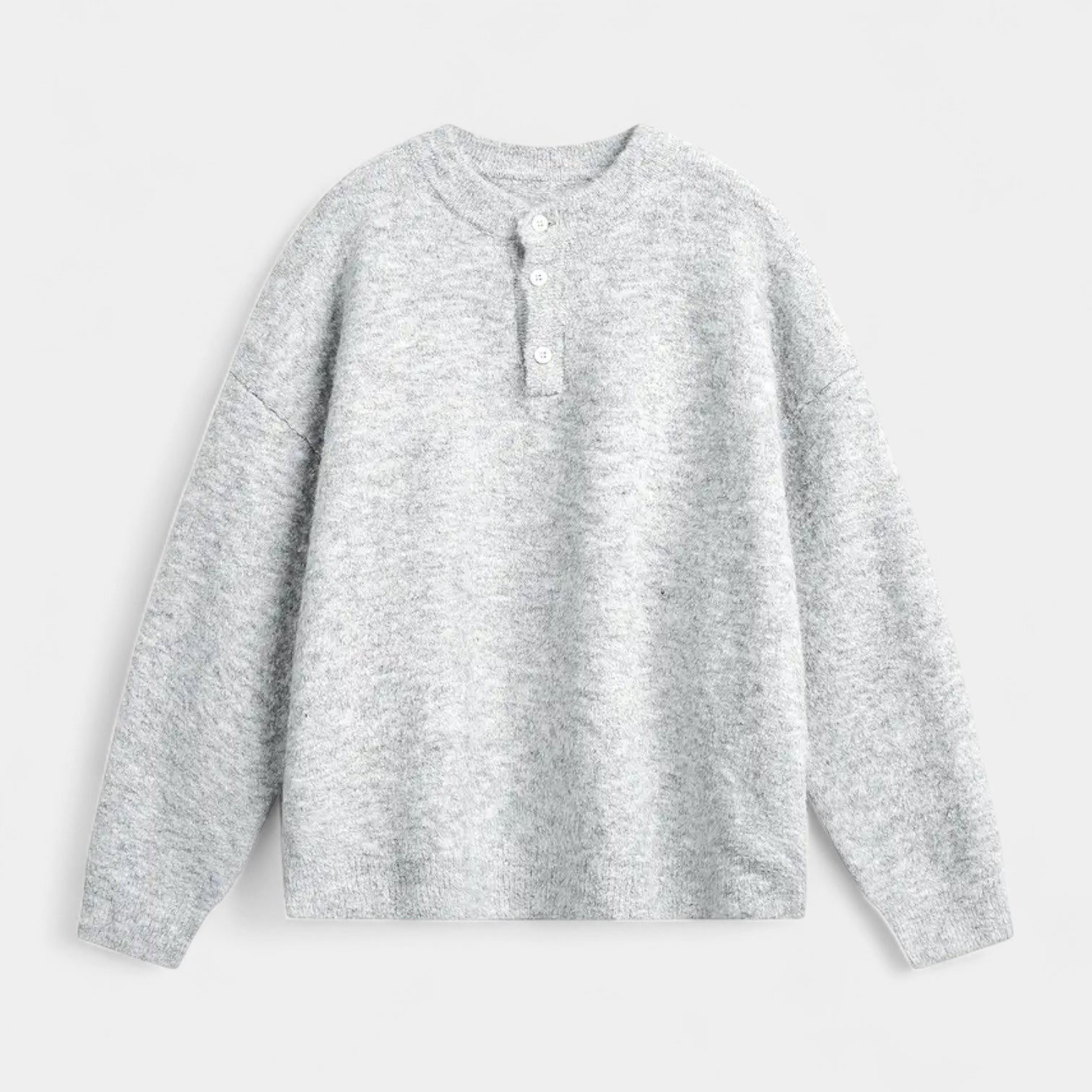 Vintares | Casual Long-Sleeve Henley Shirt in Wool