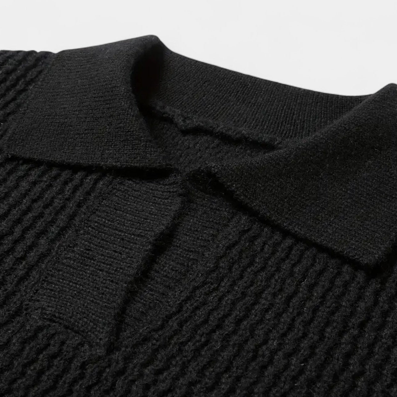 Vintares | Textured Knit Polo Sweater for Men