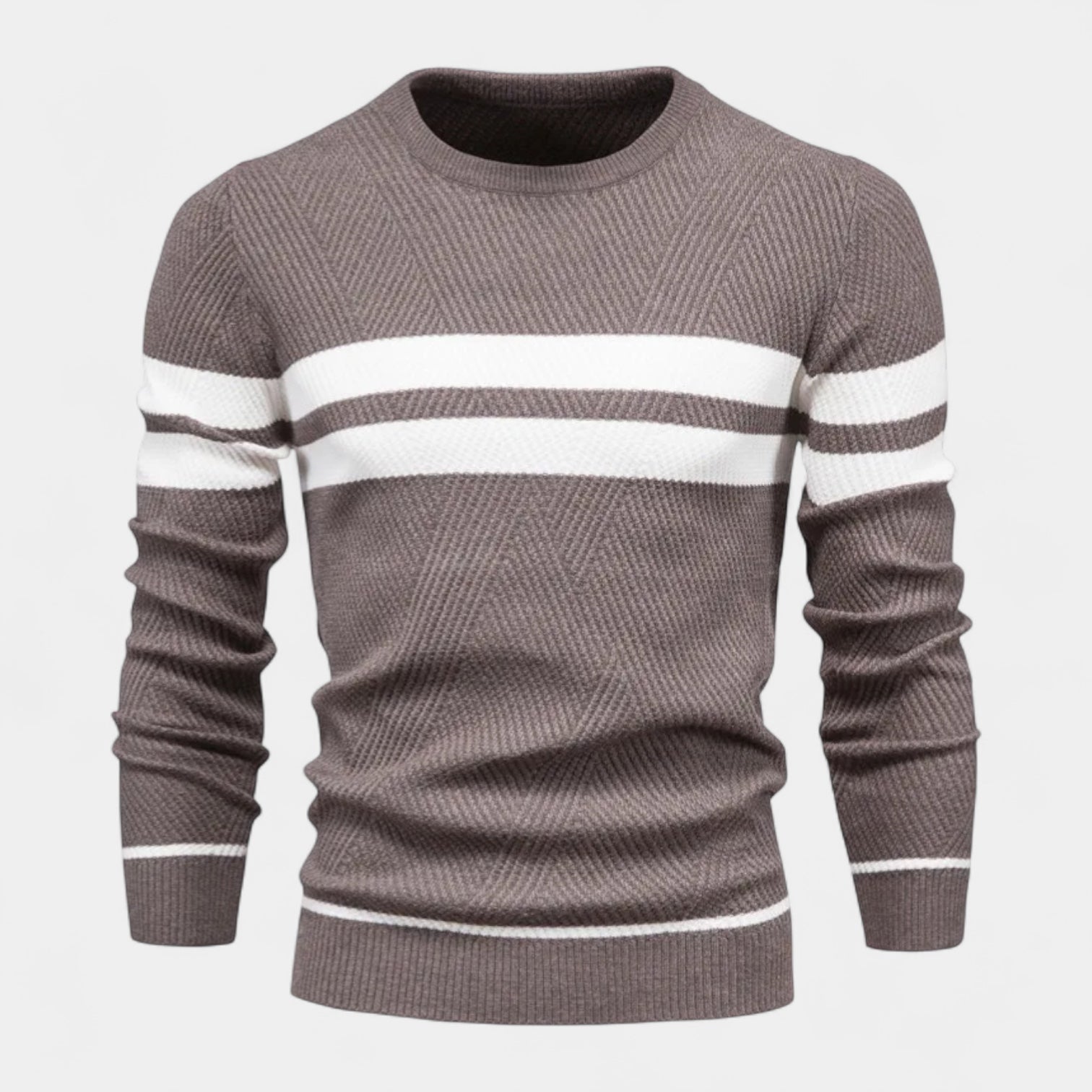 Vintares | Striped Sweater for Men - Crewneck Pullover