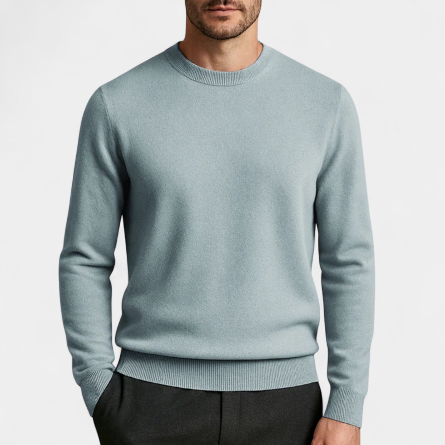 Vintares | Wool Blend Crew Neck Jumper for Men