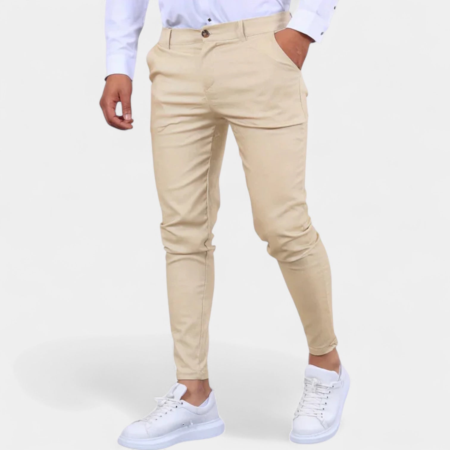 Vintares | Fitted Stretch Trousers for Men