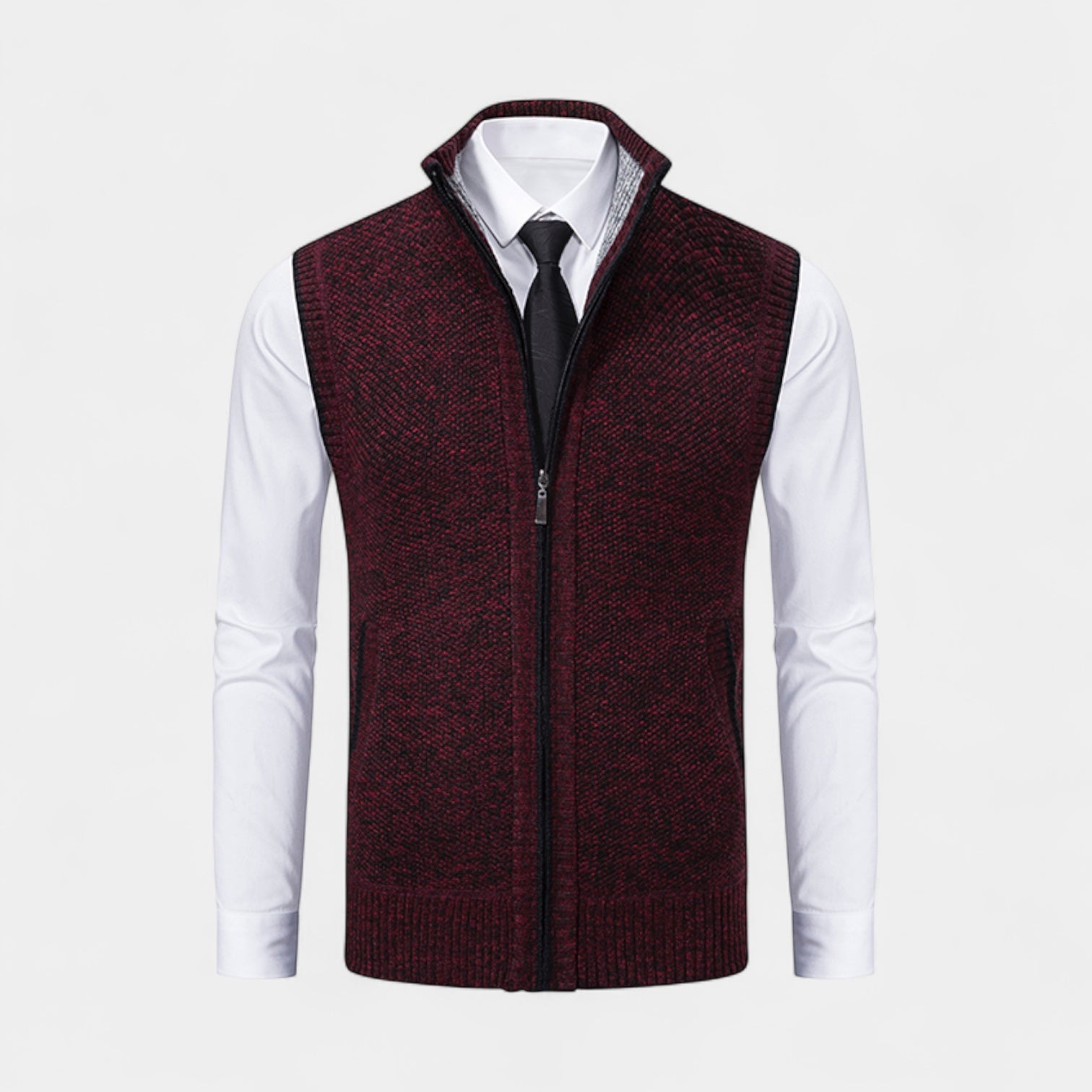 Vintares | Knitted Zip Gilet for Men
