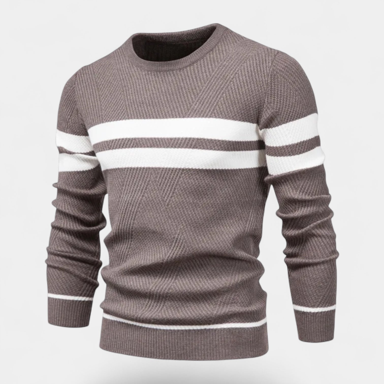 Vintares | Striped Sweater for Men - Crewneck Pullover