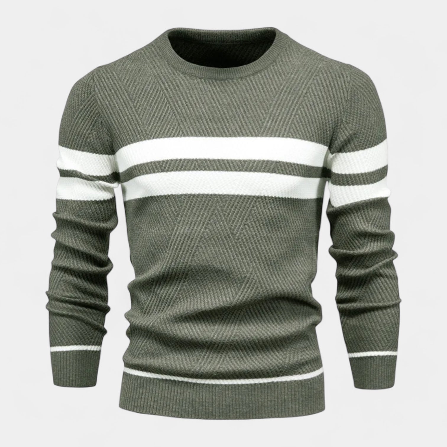 Vintares | Striped Sweater for Men - Crewneck Pullover