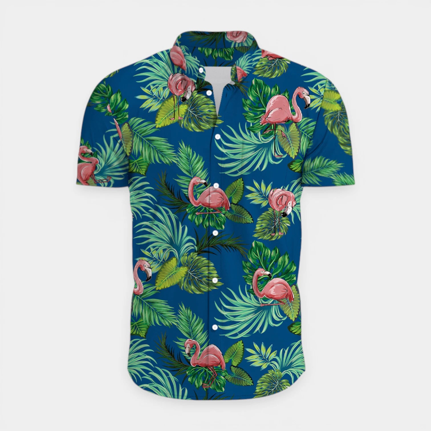 Tropical Floral Print Shirt Short Sleeve Regular Fit for Men