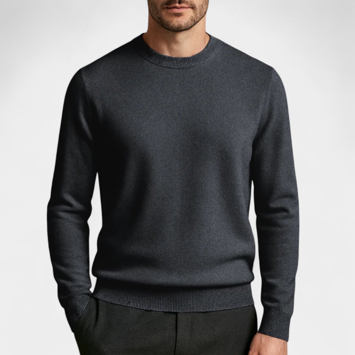 Vintares | Wool Blend Crew Neck Jumper for Men
