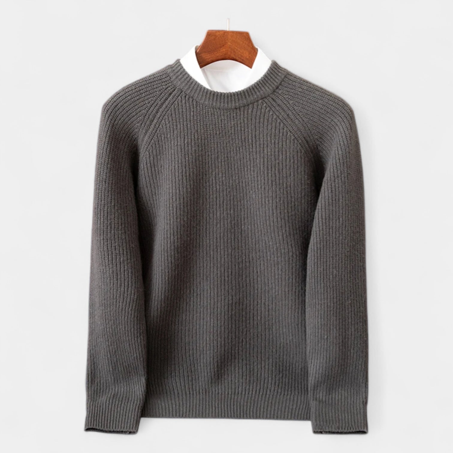 Vintares | Men's Classic Merino Wool Sweater - Ribbed