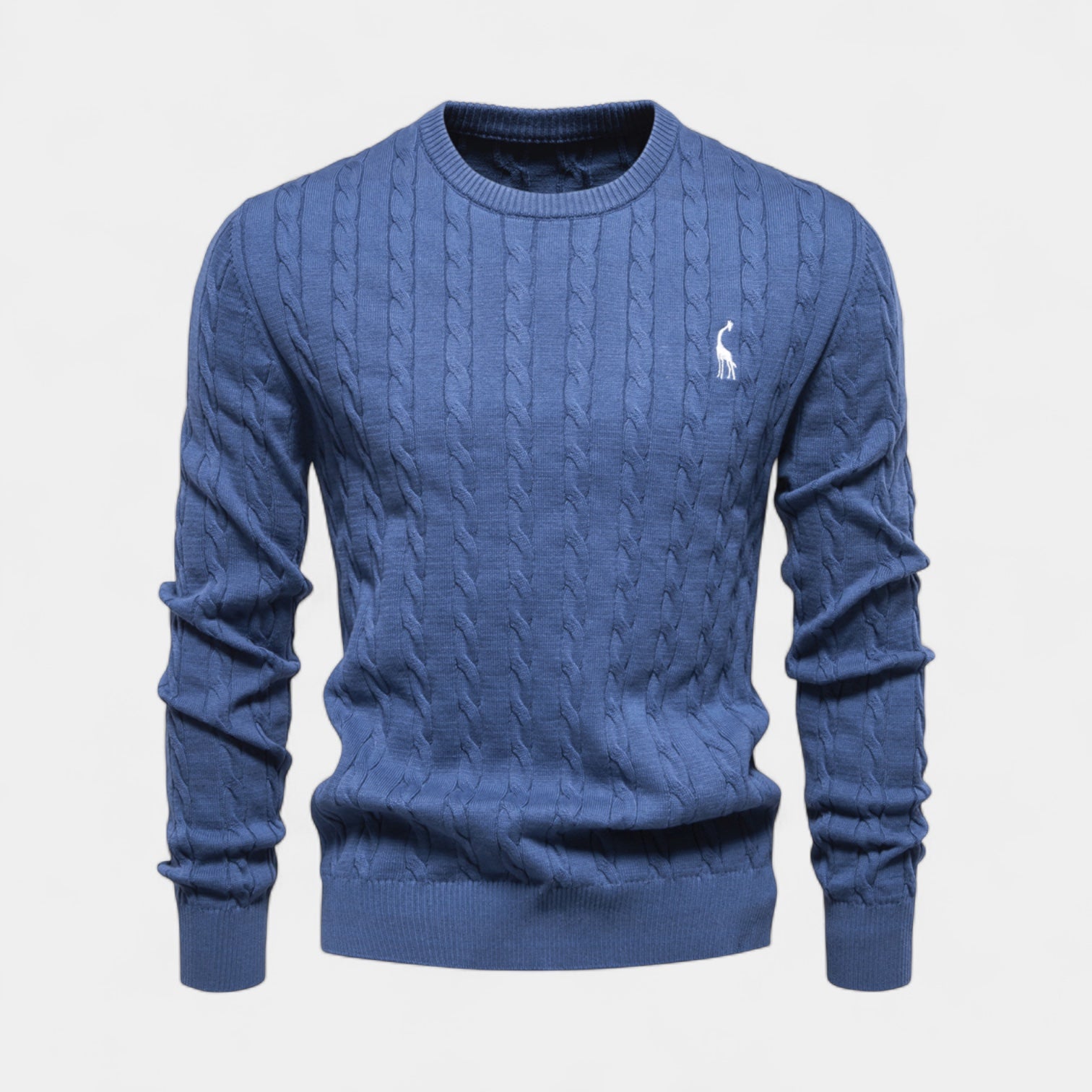 Vintares | Cable Knit Crew Neck Jumper for Men