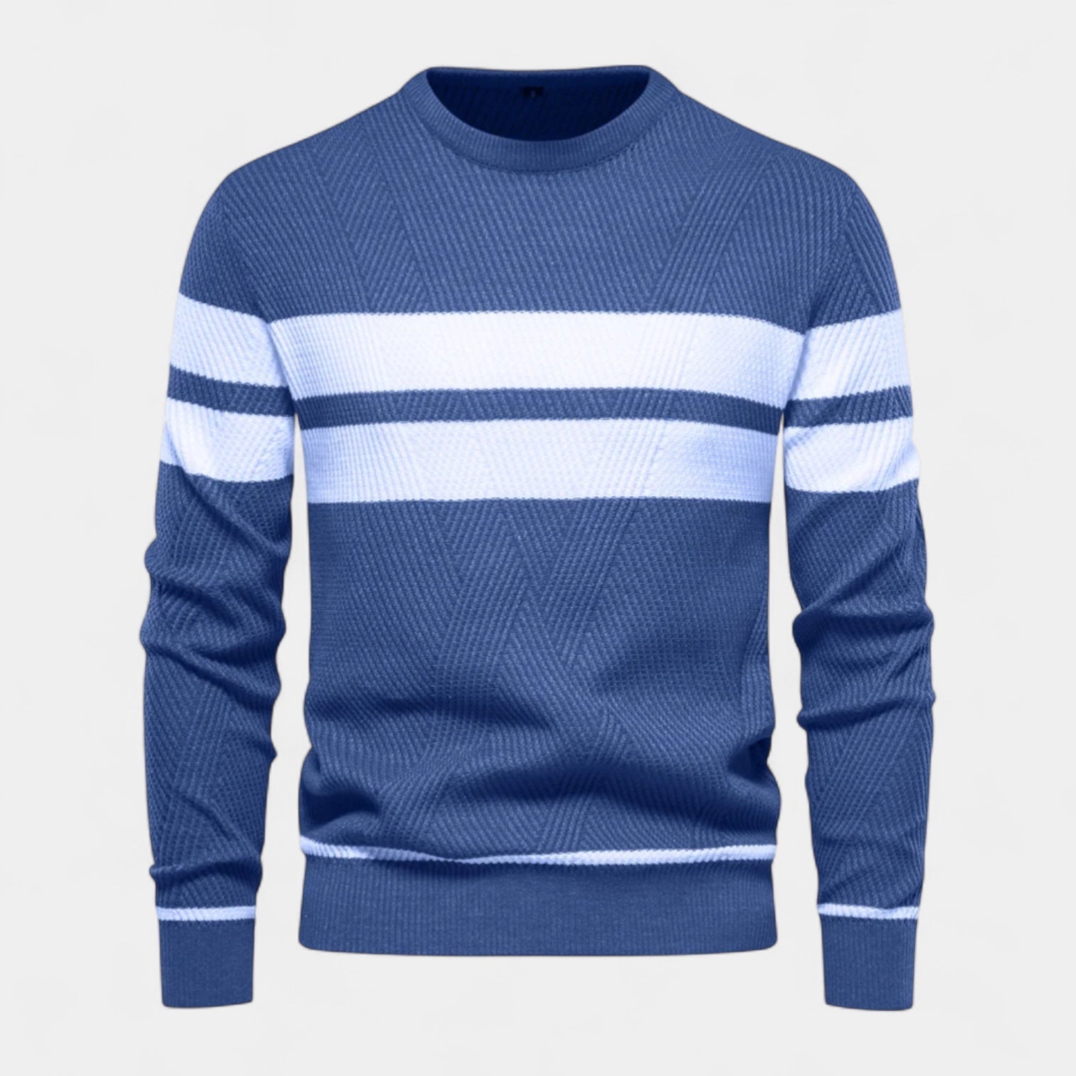 Vintares | Striped Sweater for Men - Crewneck Pullover