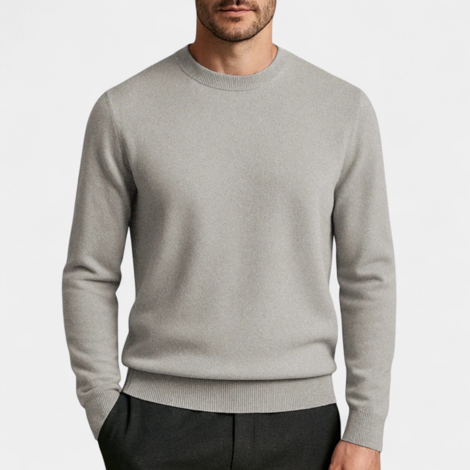 Vintares | Wool Blend Crew Neck Jumper for Men