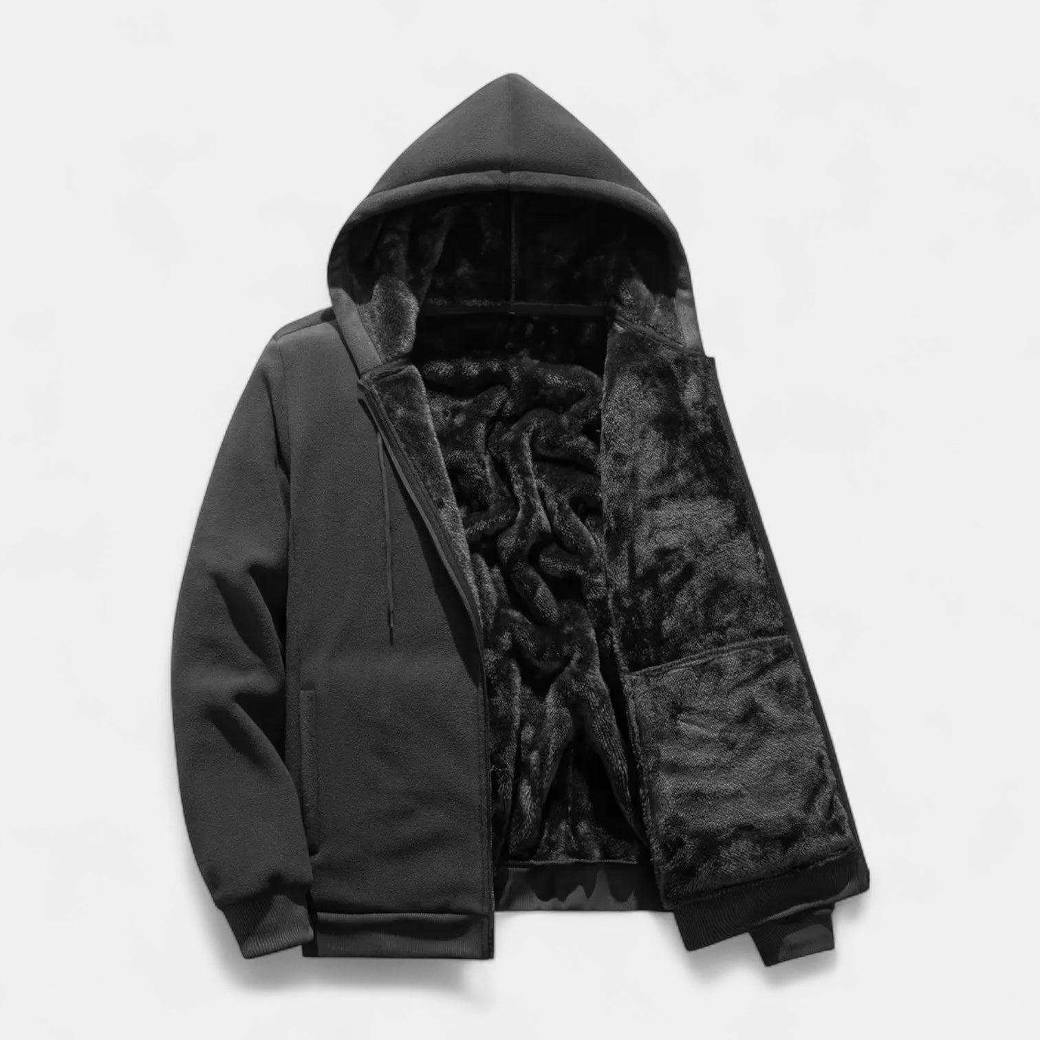 Vintares | Sherpa Fleece Zip Hoodie for Men
