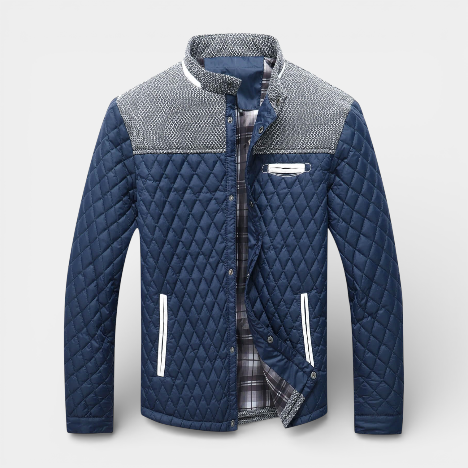 Quilted Jacket Regular Fit Zip-Up Lightweight for Men