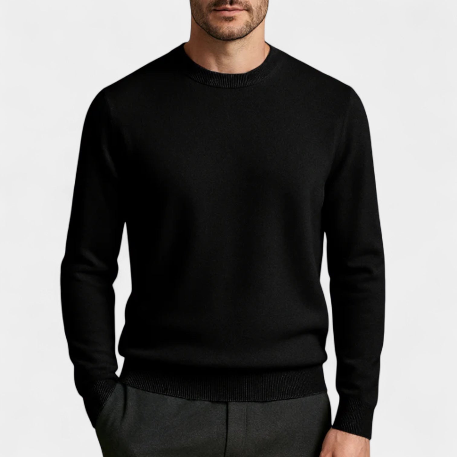 Vintares | Wool Blend Crew Neck Jumper for Men