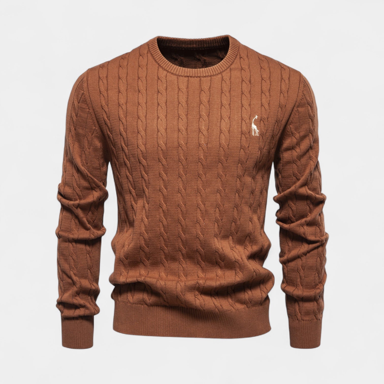 Vintares | Cable Knit Crew Neck Jumper for Men