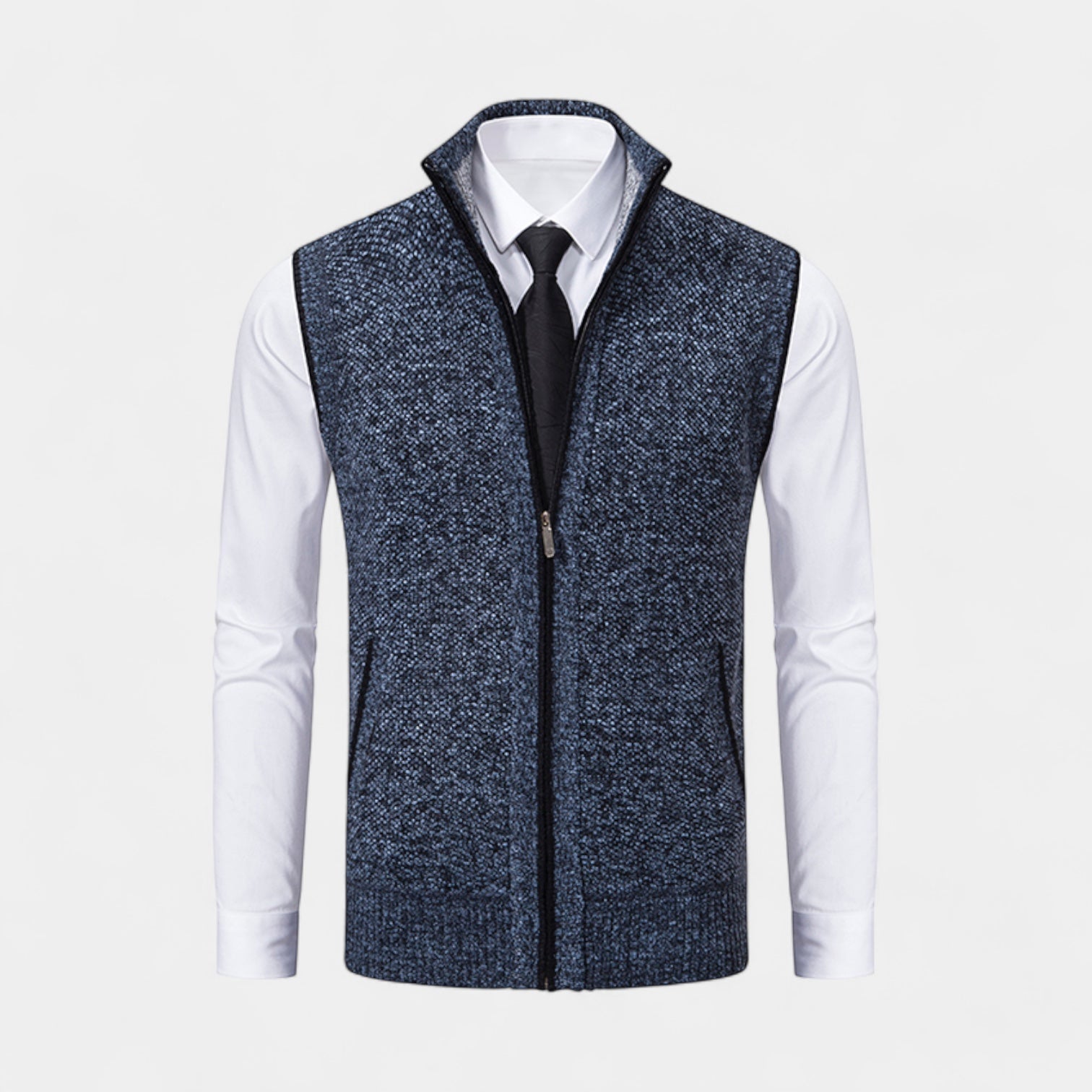Vintares | Knitted Zip Gilet for Men