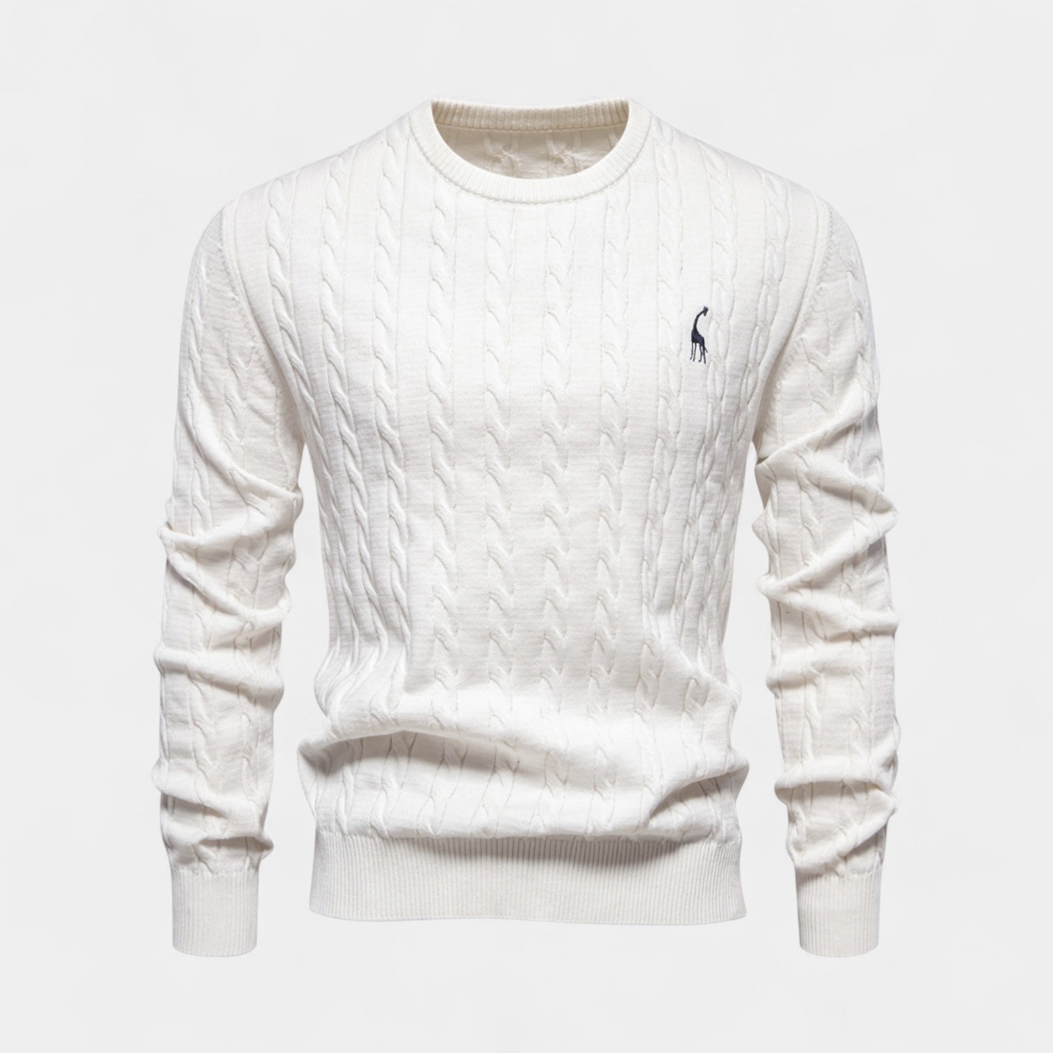 Vintares | Cable Knit Crew Neck Jumper for Men