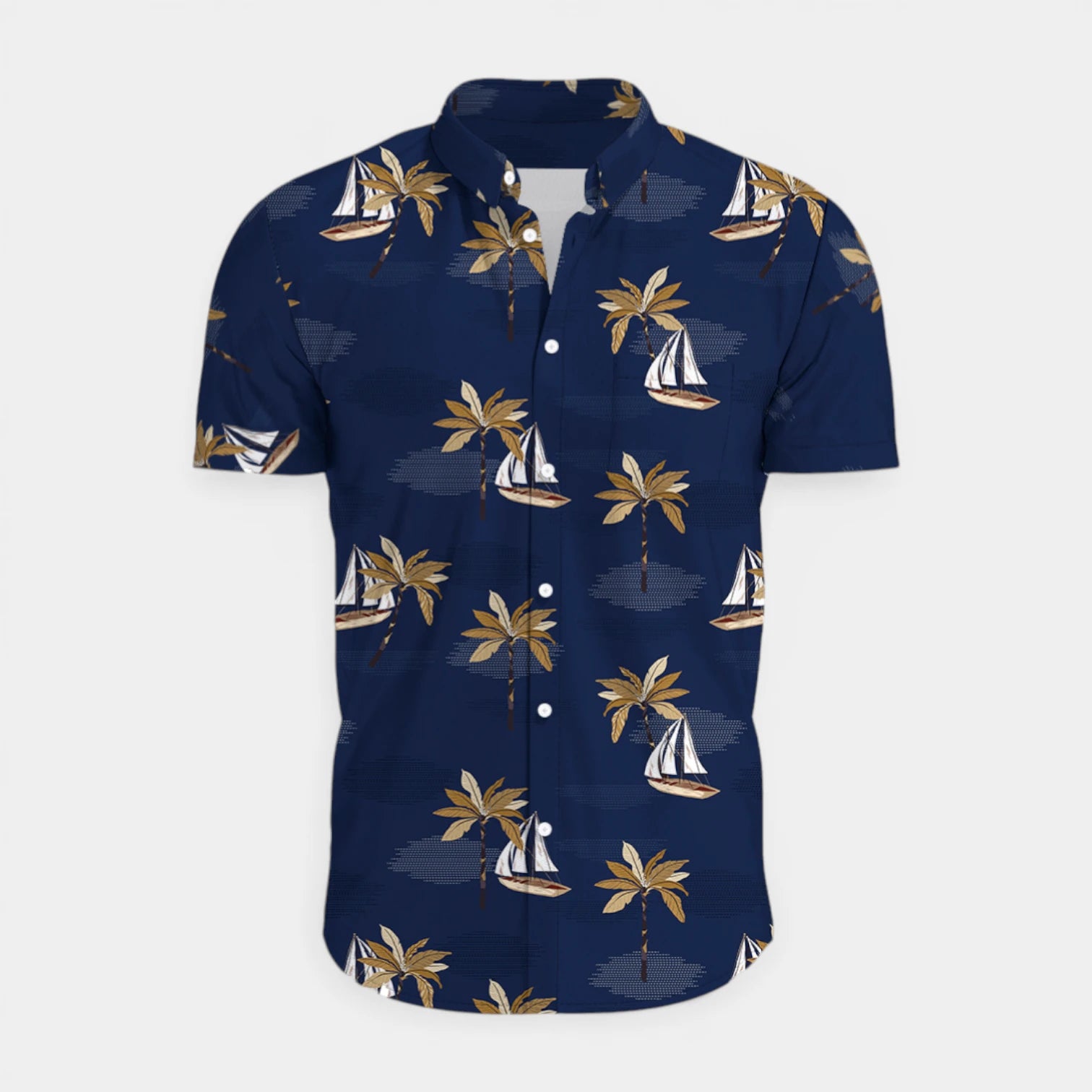 Tropical Floral Print Shirt Short Sleeve Regular Fit for Men