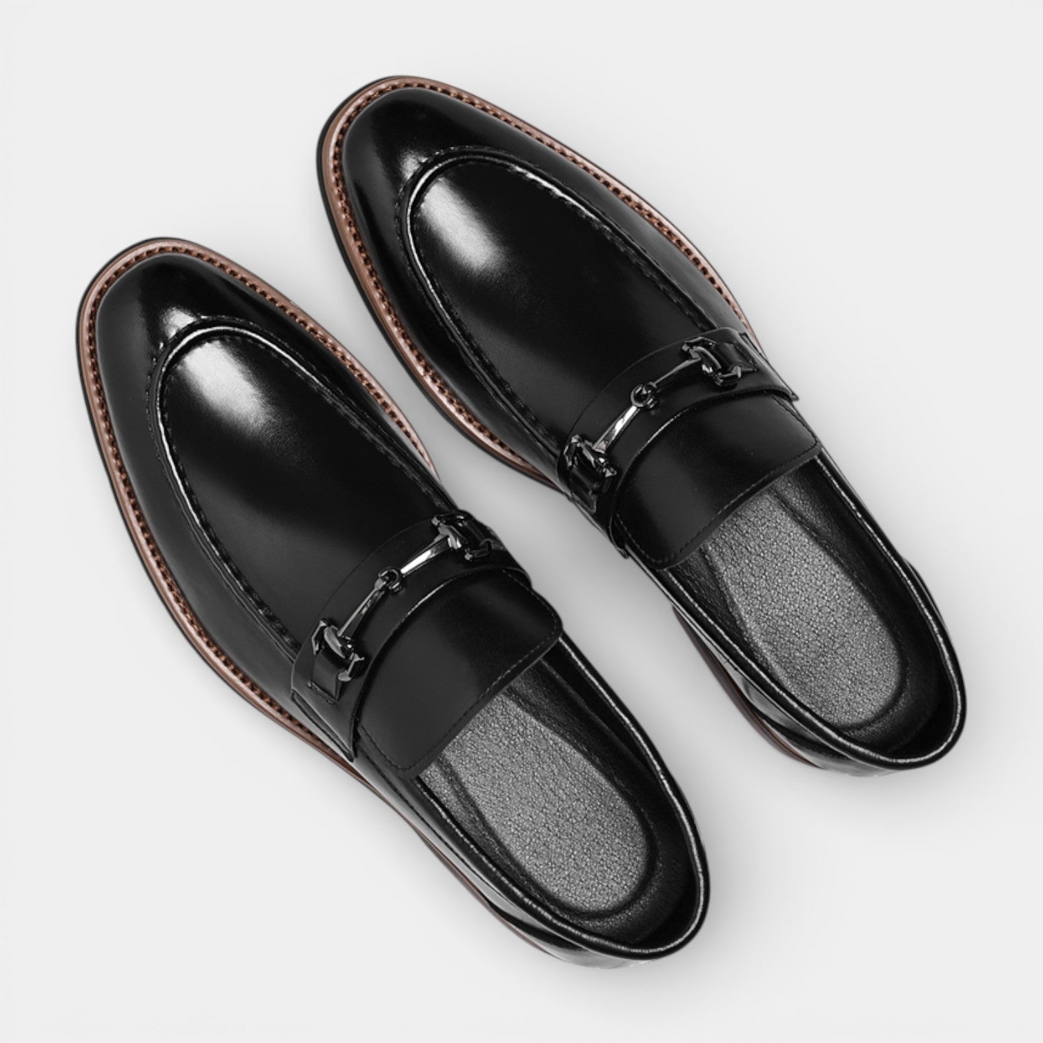 Vintares | Men’s Slip-On Loafers – Polished Bit Detail