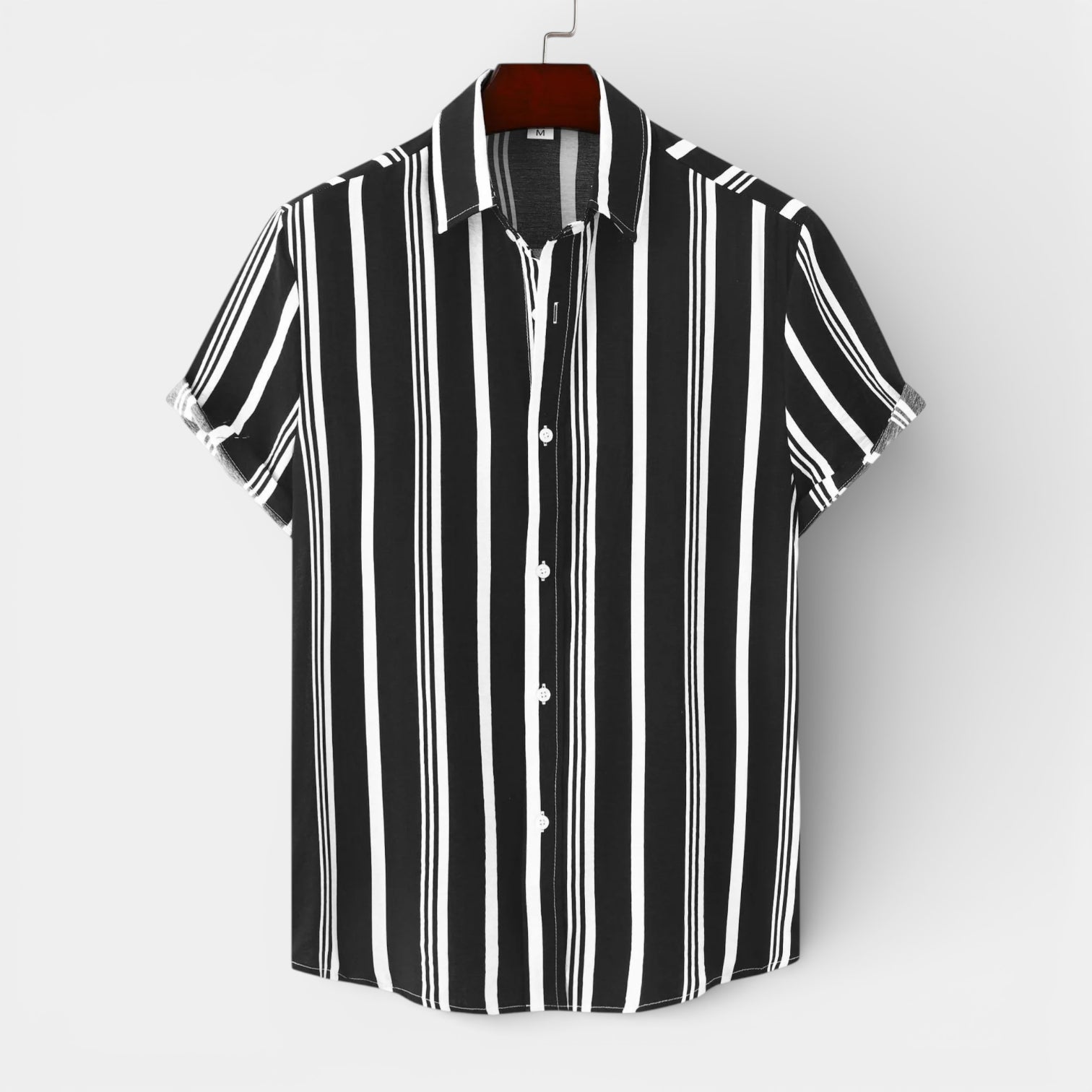 Vintares | Men’s Button-Up Striped Tee Shirt