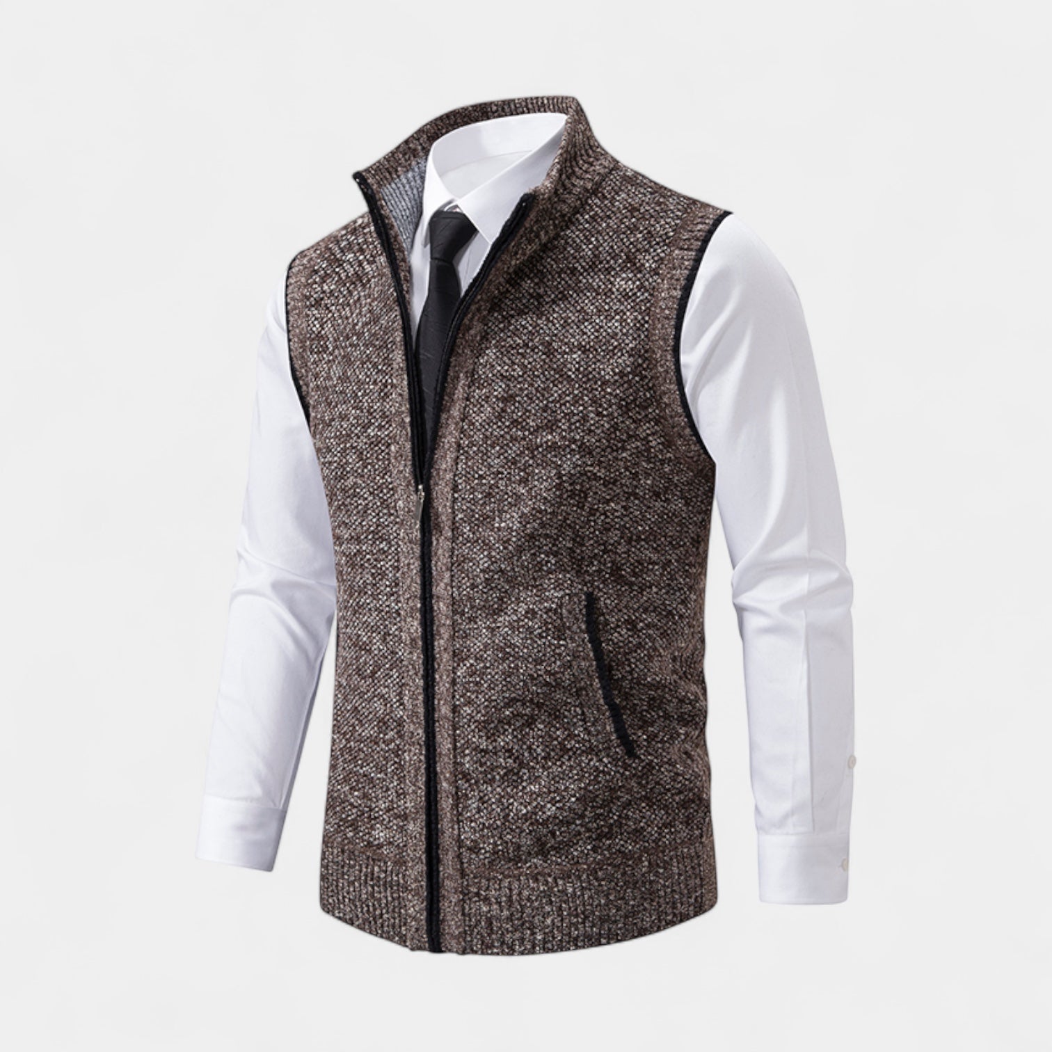 Vintares | Knitted Zip Gilet for Men