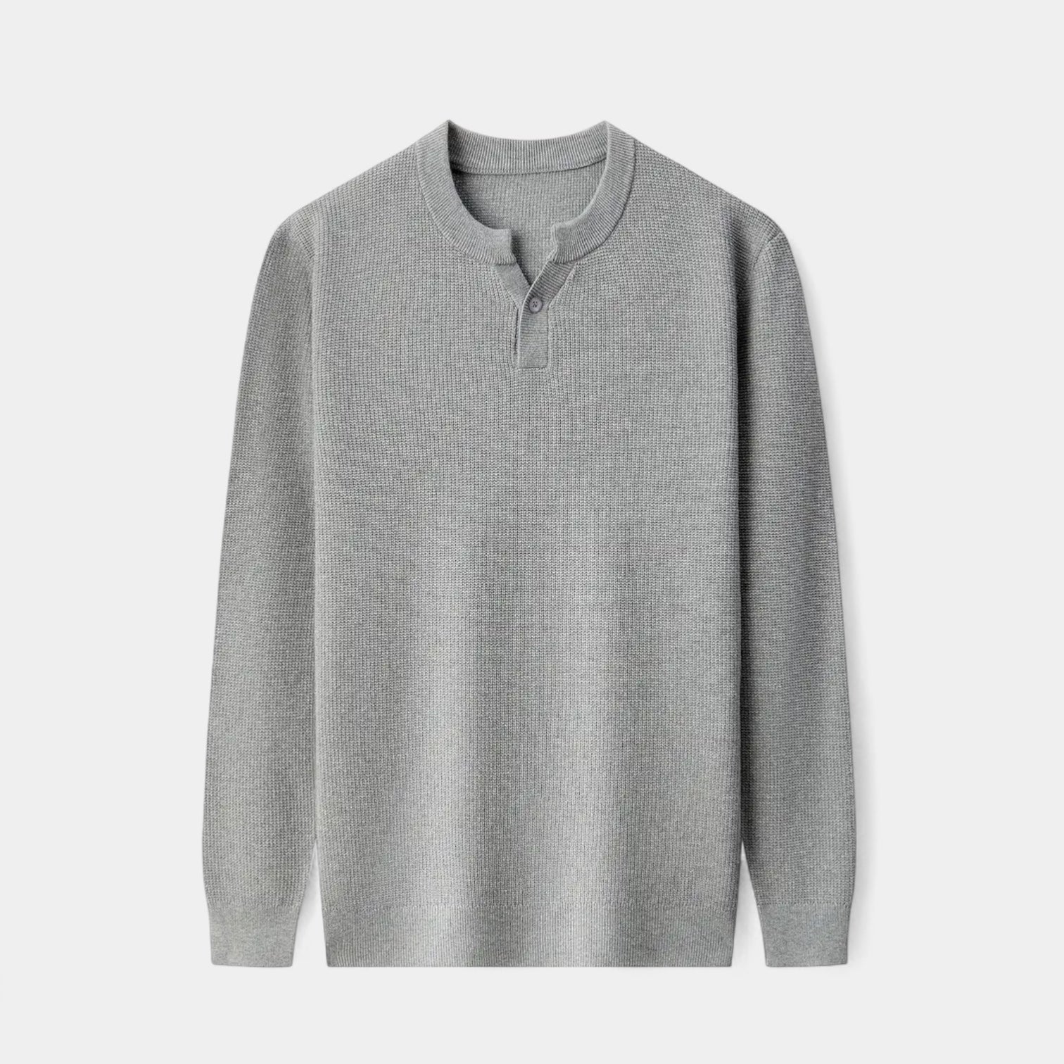 Vintares | Casual Knitted Henley Longsleeve for Men