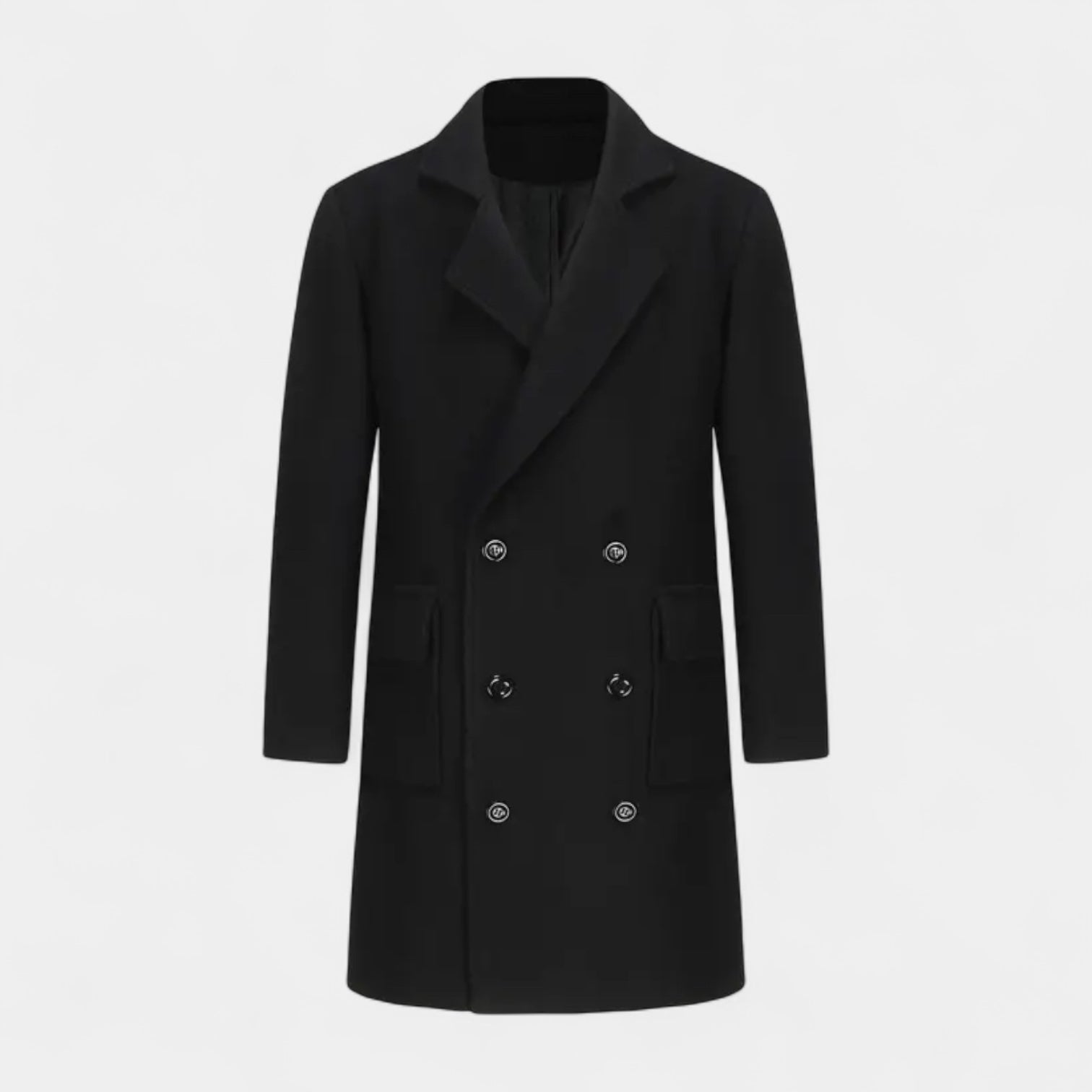 Vintares | Double-Breasted Long Coat for Men