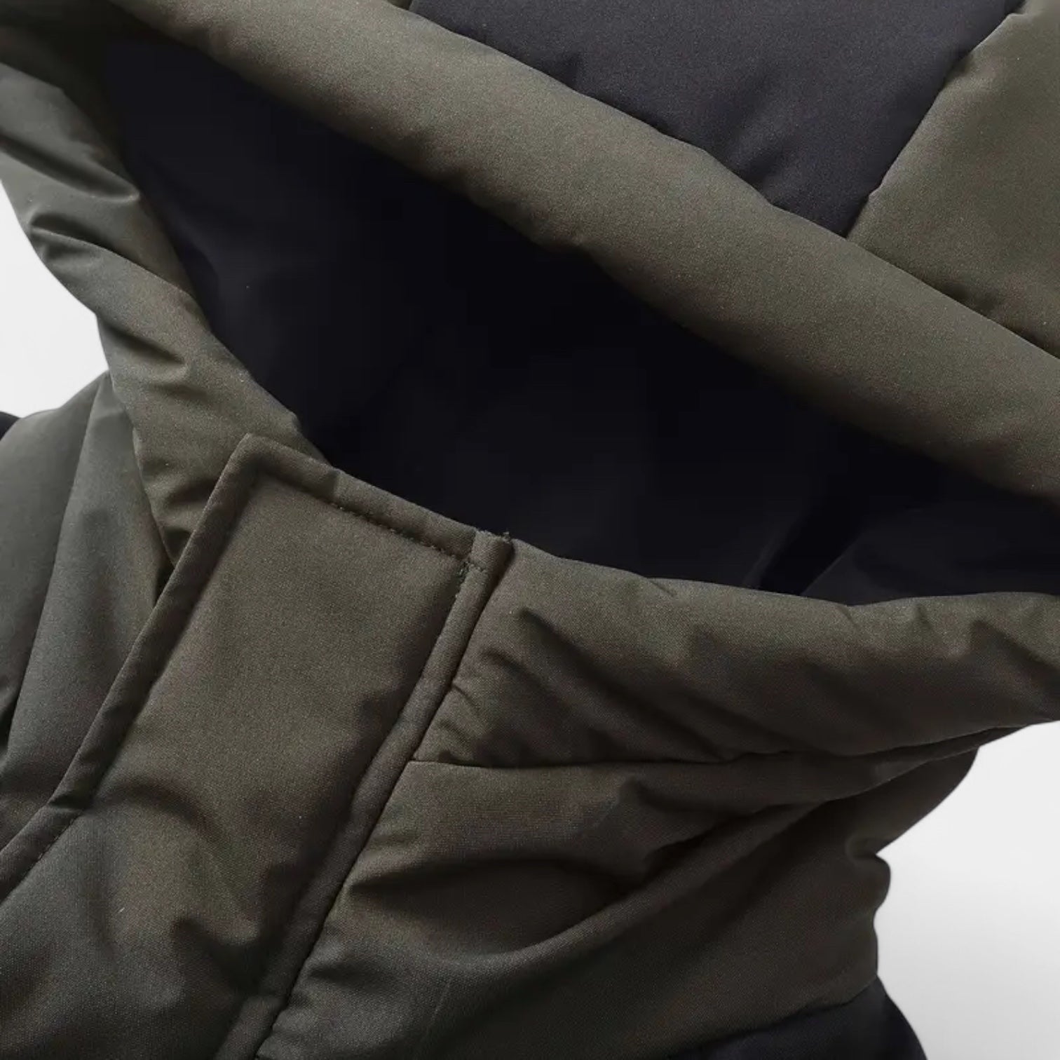 Two-Tone Puffer Jacket Hooded Water-Resistant for Men