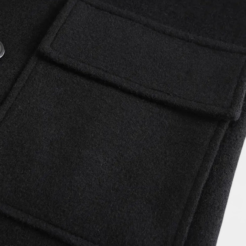 Vintares | Double-Breasted Long Coat for Men