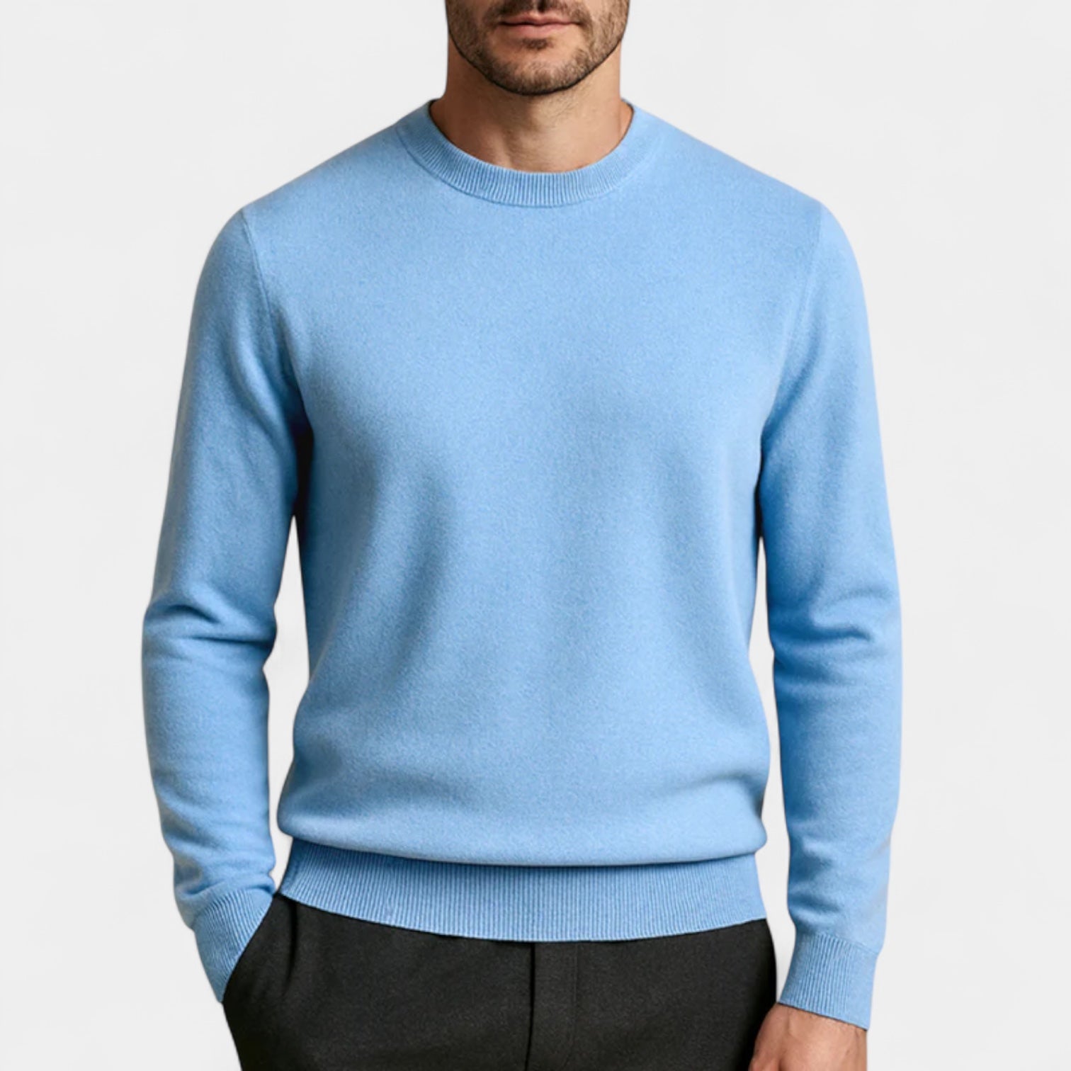 Vintares | Wool Blend Crew Neck Jumper for Men