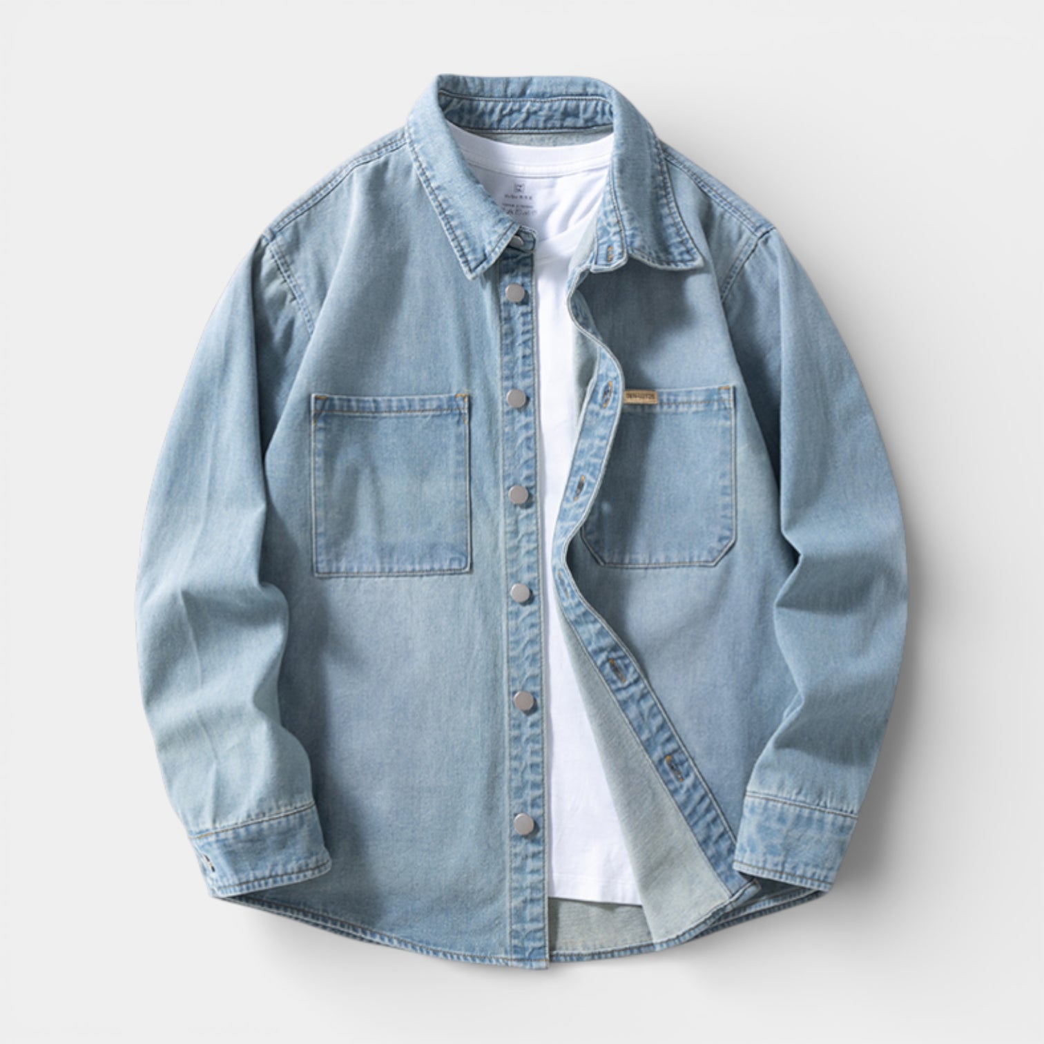 Vintares | Men’s Button-Up Denim Shirt Jacket