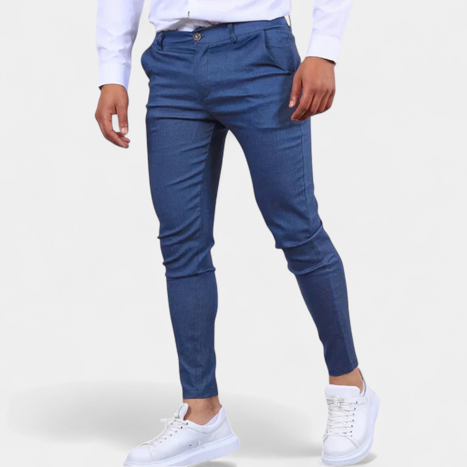 Vintares | Fitted Stretch Trousers for Men