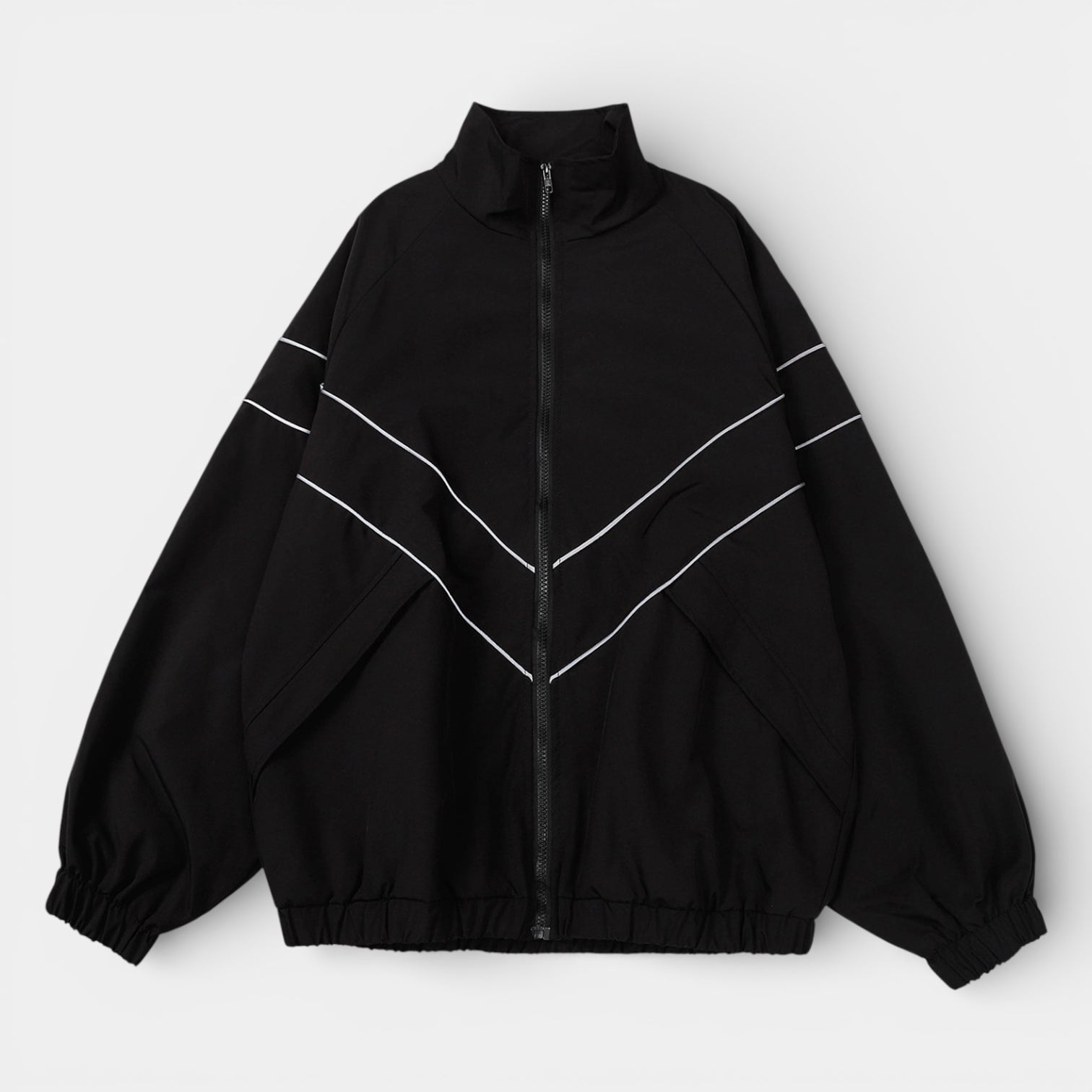 Zip-Up Track Jacket Stand Collar Regular Fit for Men