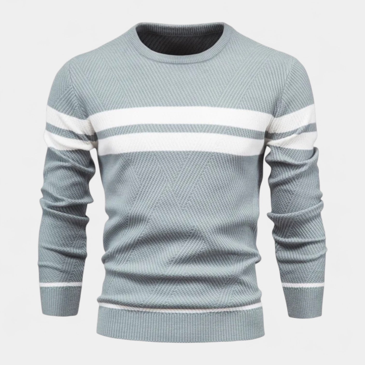 Vintares | Striped Sweater for Men - Crewneck Pullover