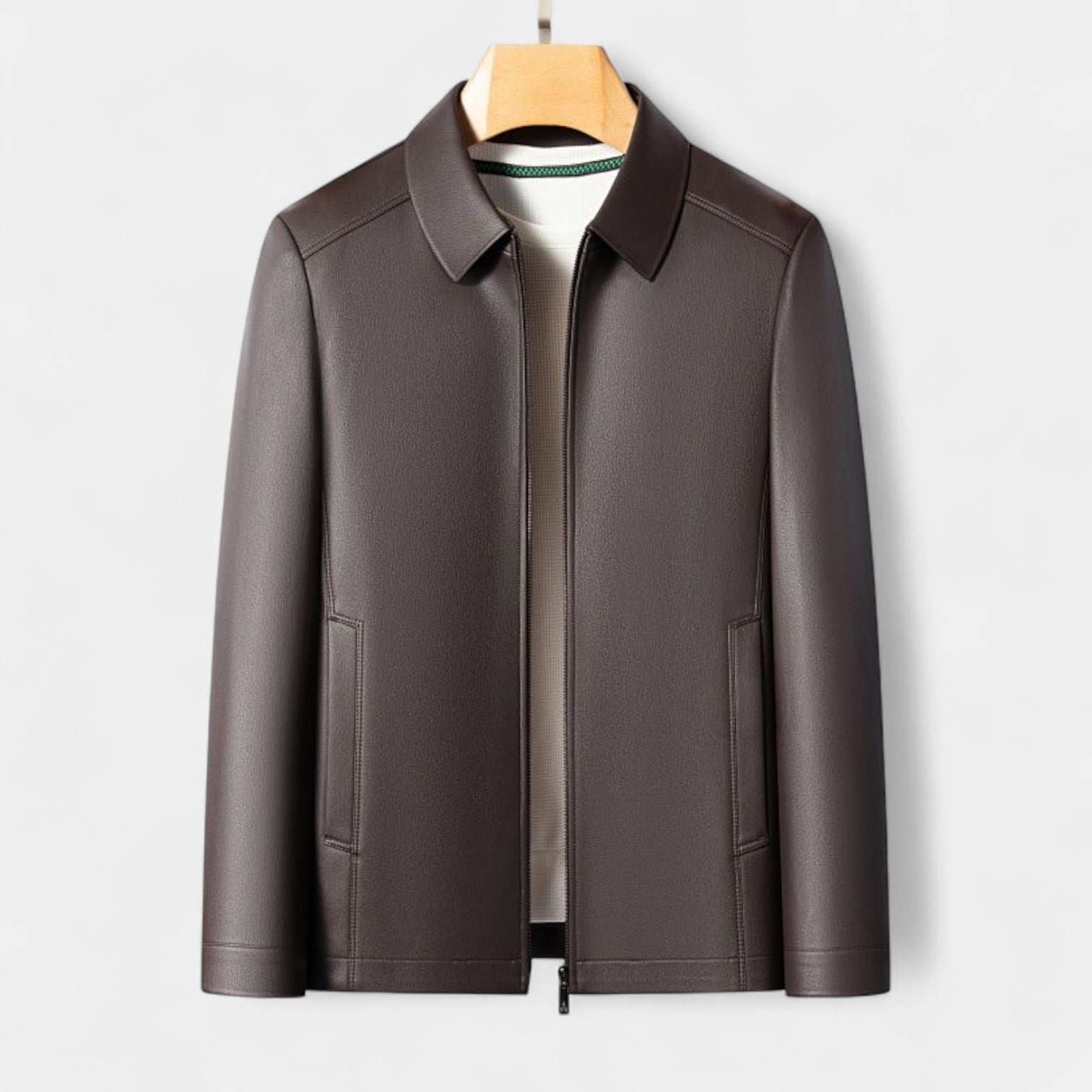 Vintares | Genuine Leather Jacket for Men – Classic Minimalist Design