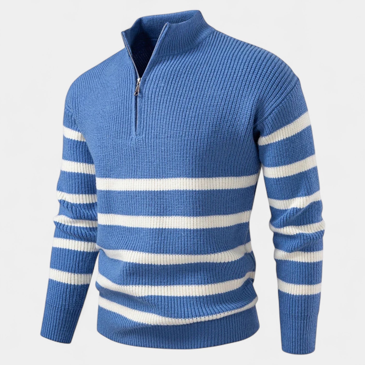 Vintares | Striped Quarter-Zip Sweater for Men