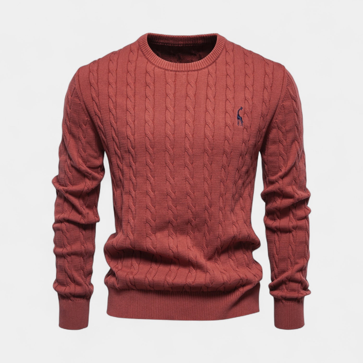 Vintares | Cable Knit Crew Neck Jumper for Men