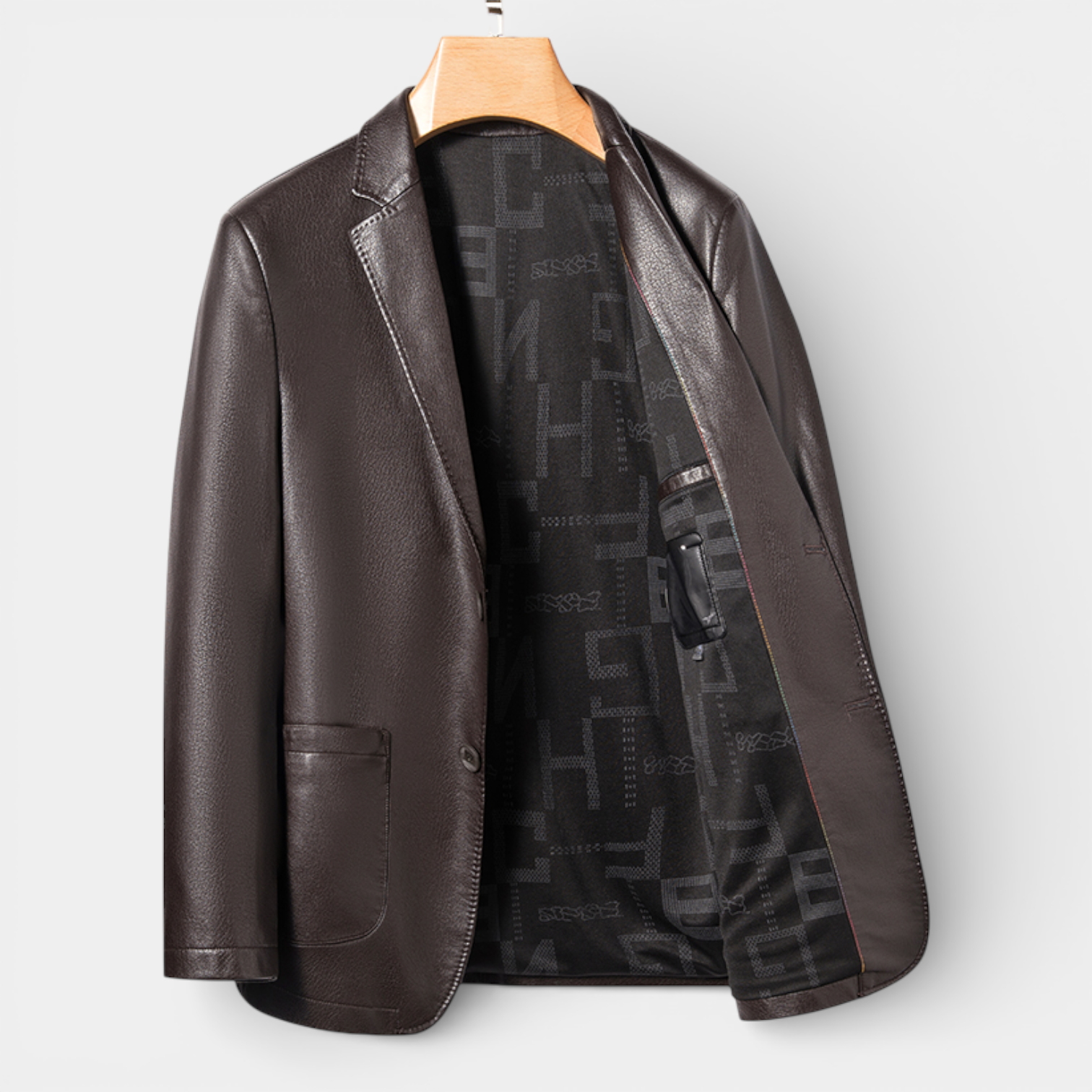 Structured Blazer Jacket Single-Breasted Regular Fit for Men