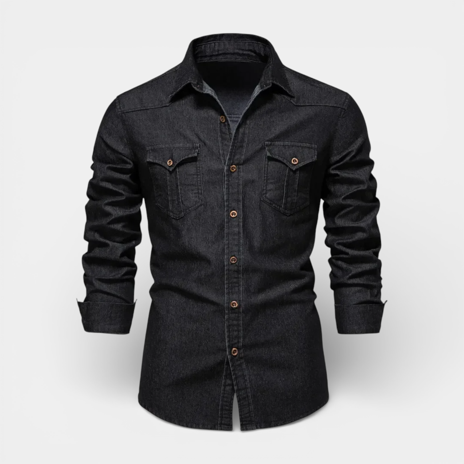 Denim Button-Up Shirt Regular Fit for Men