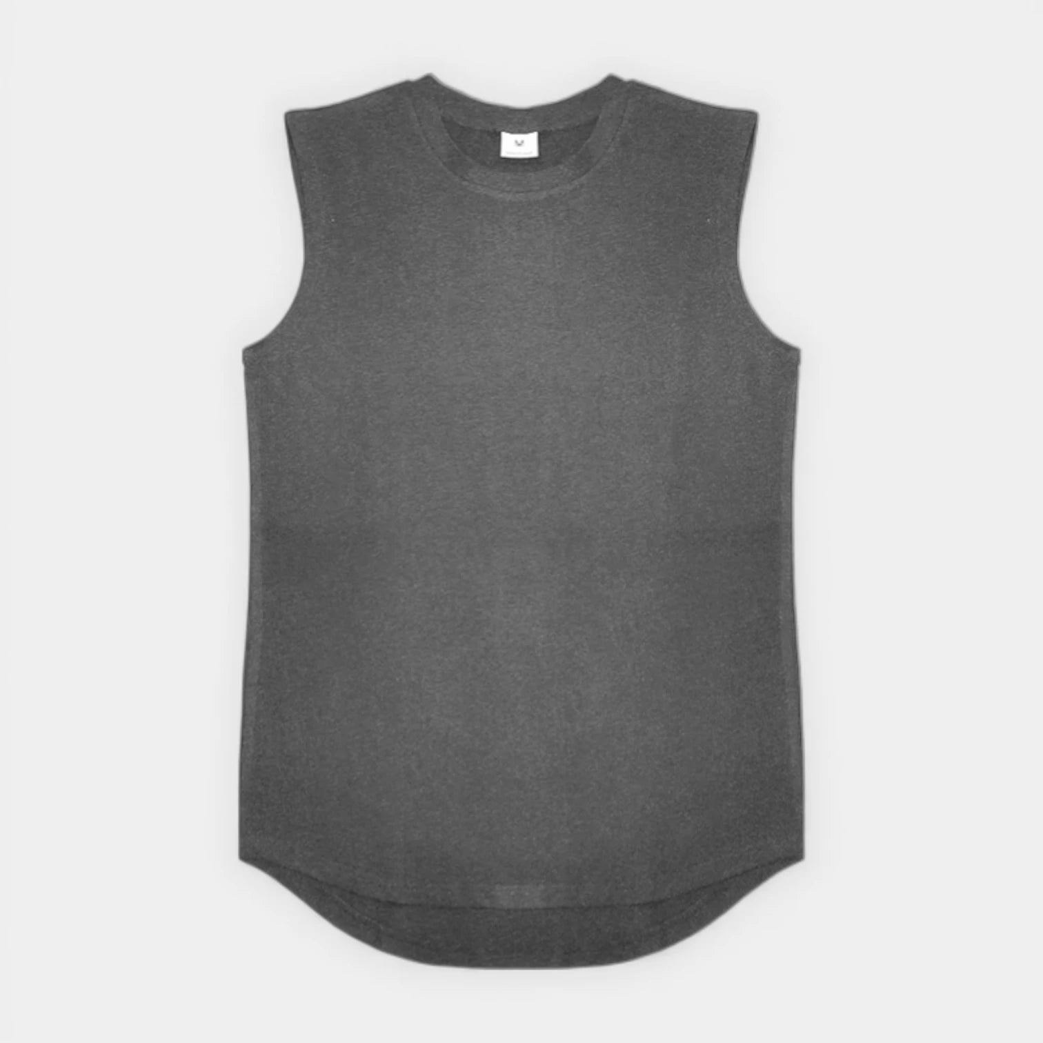 Sleeveless Crewneck Tank Curved Hem for Men