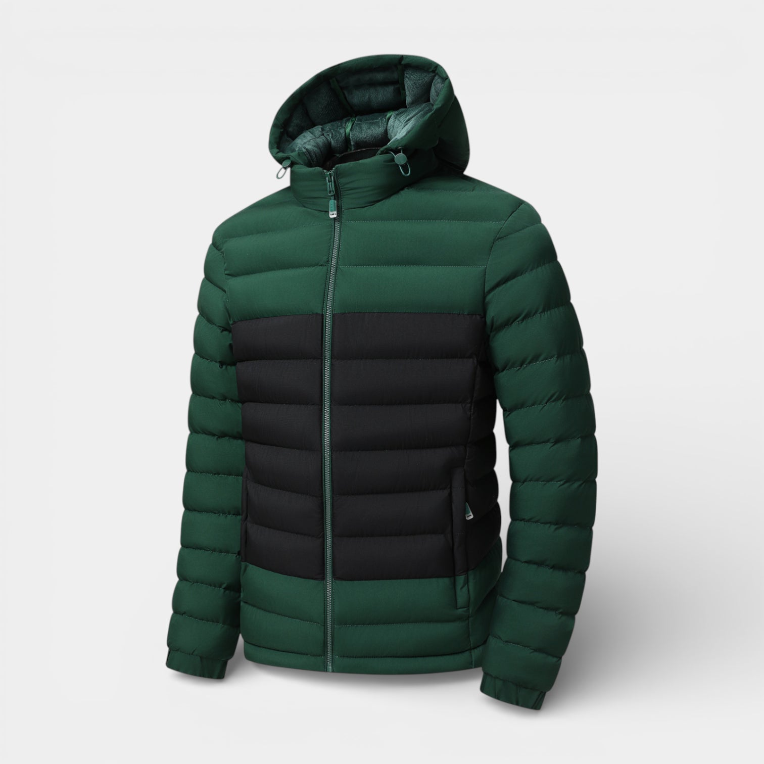 Vintares | Men’s Lightweight Zip-Up Hooded Quilted Puffer Jacket