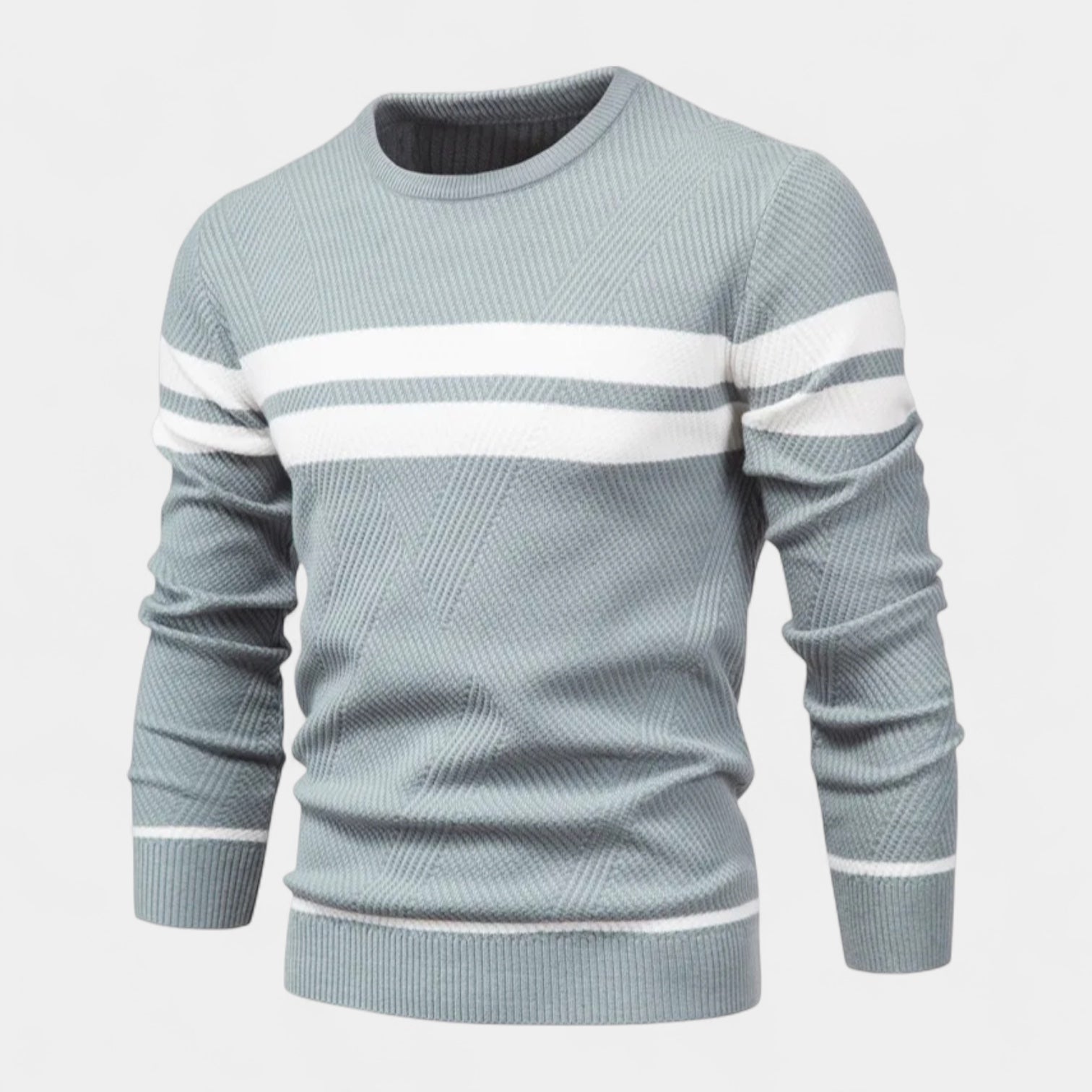 Vintares | Striped Sweater for Men - Crewneck Pullover
