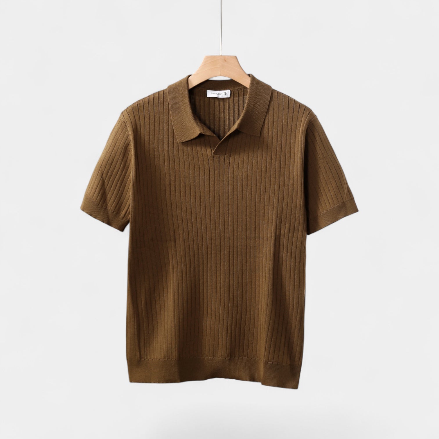 Vintares | Ribbed Knitted Polo - Business T-shirt for Men