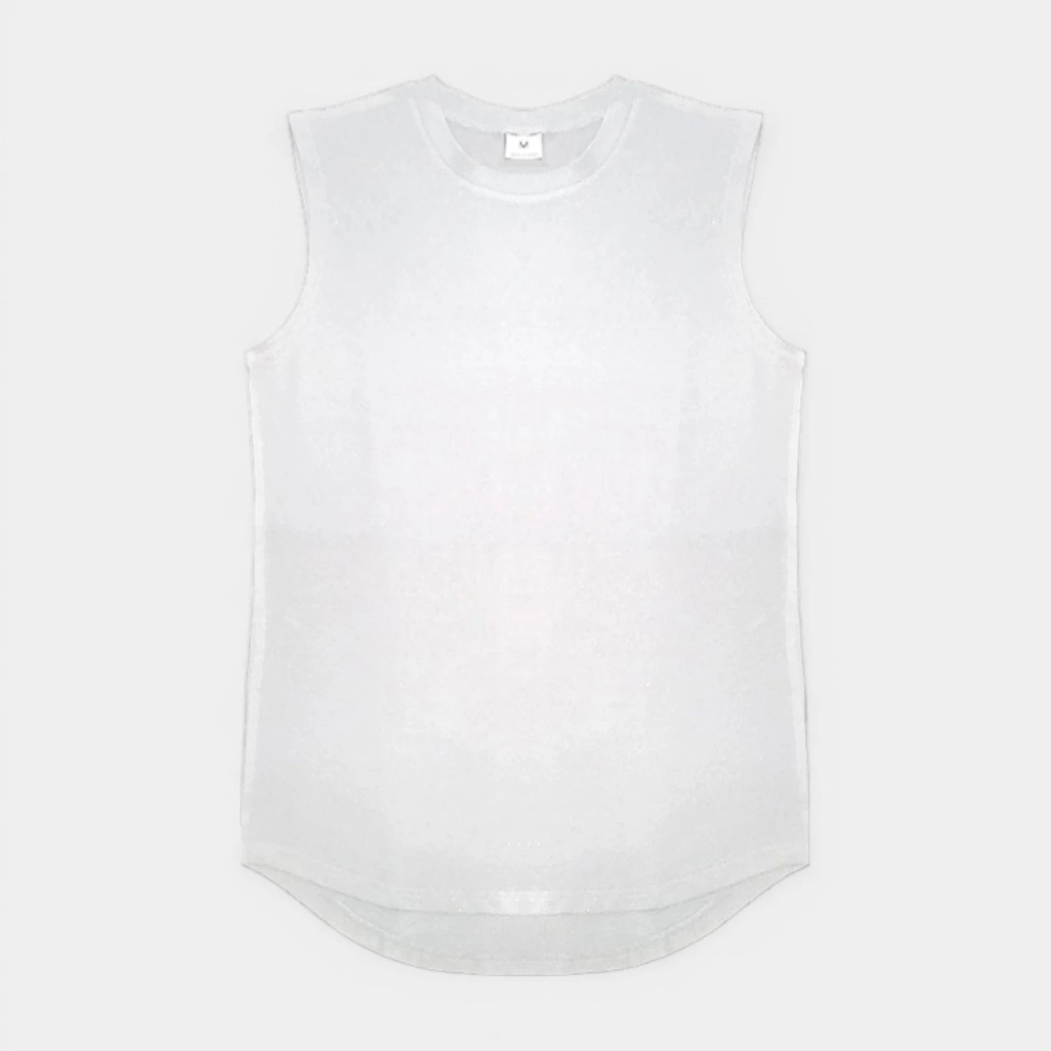Sleeveless Crewneck Tank Curved Hem for Men