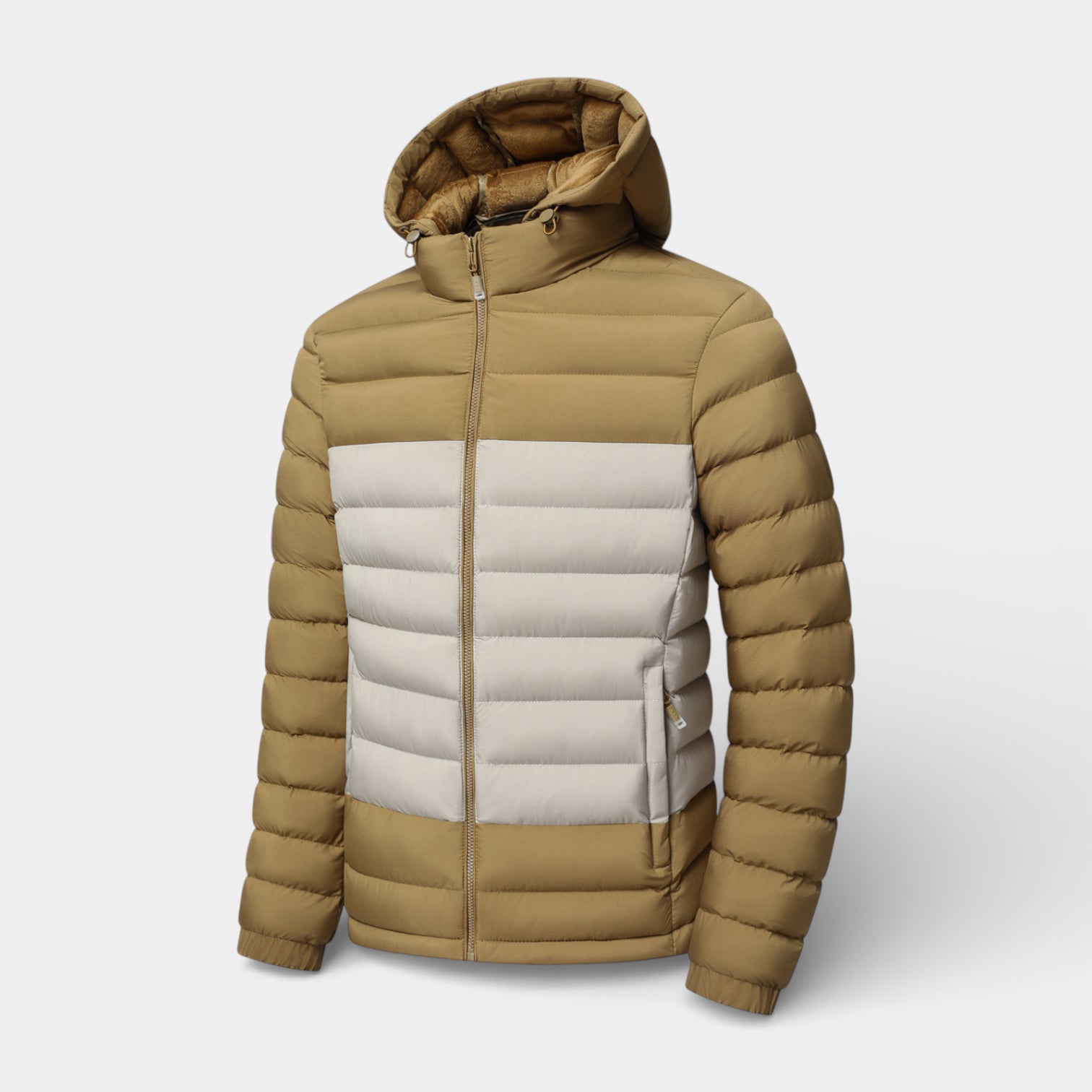 Vintares | Men’s Lightweight Zip-Up Hooded Quilted Puffer Jacket